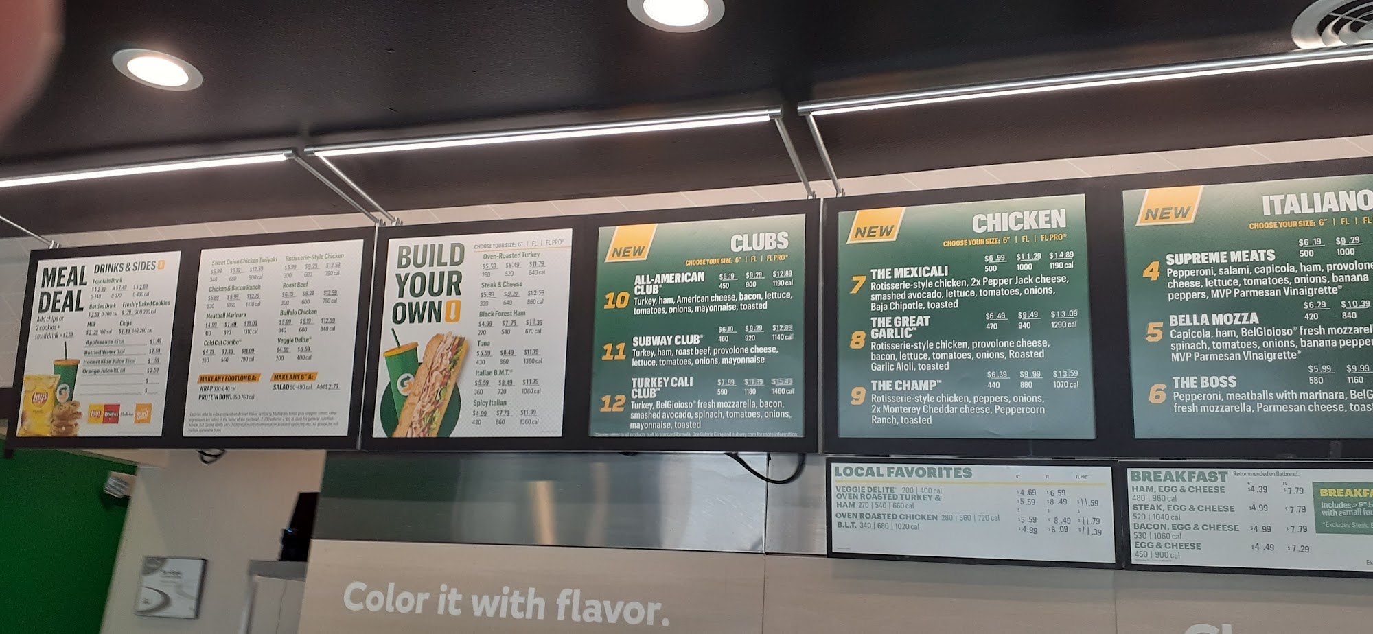 Subway Menu