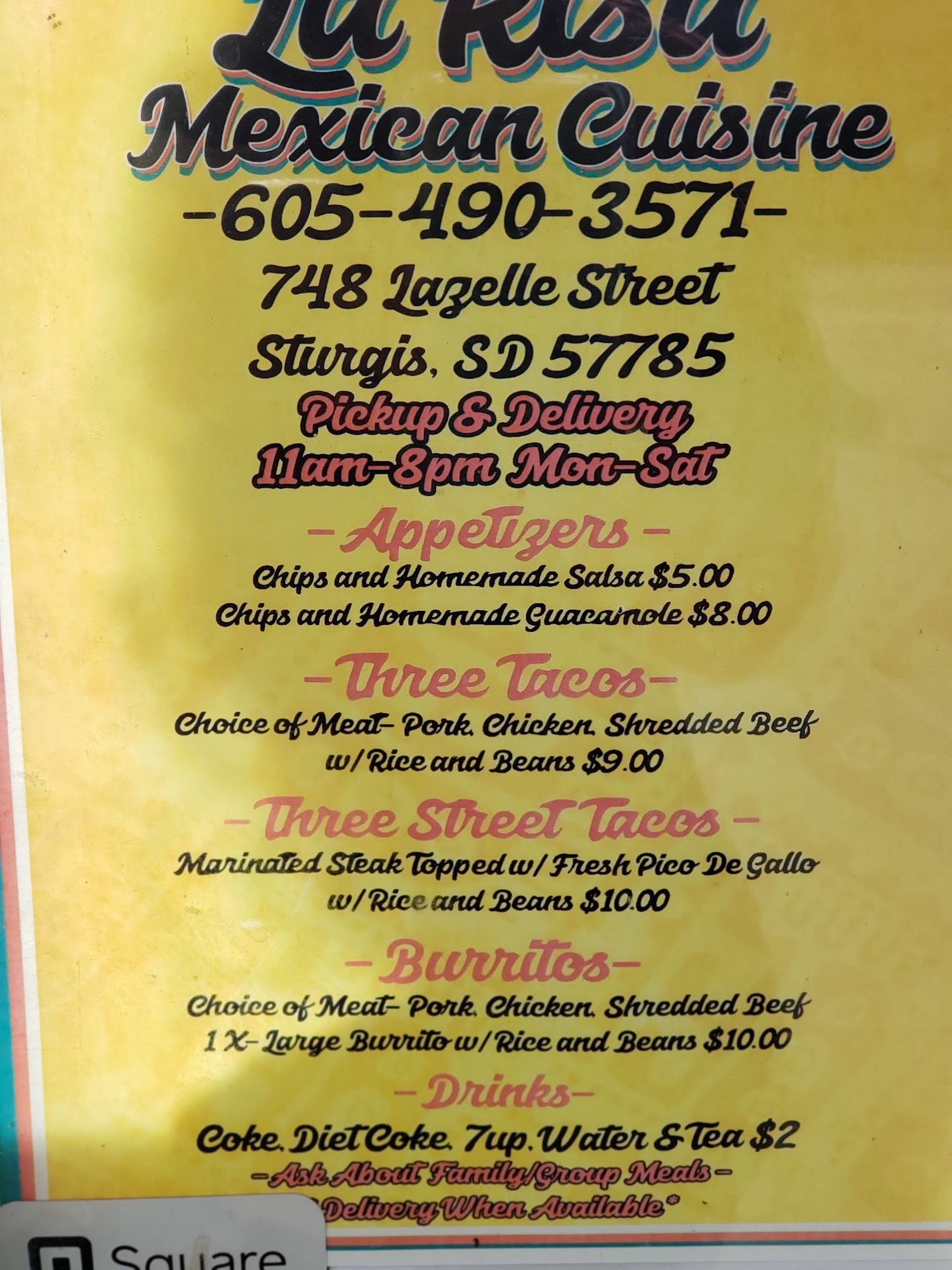 La Risa Mexican Cuisine Menu