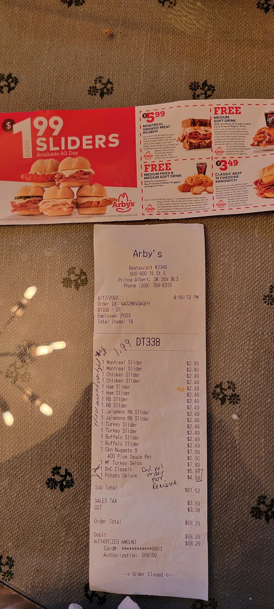 Arby's Menu