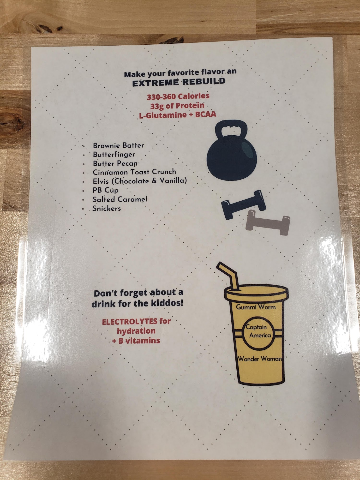 Brentwood Nutrition Menu