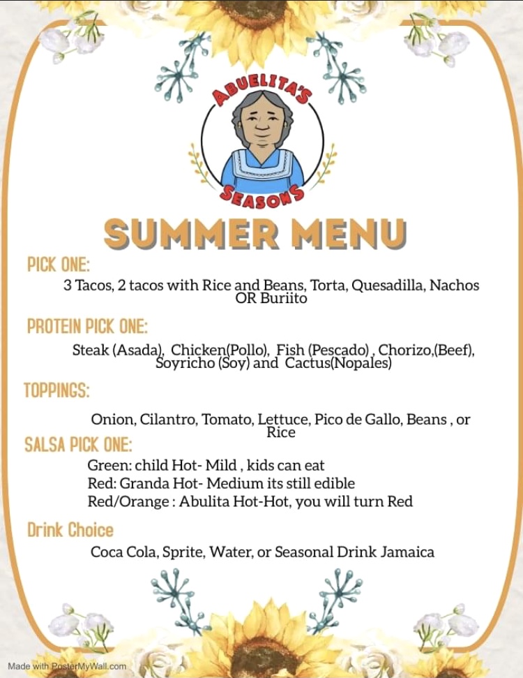 Abuelitas Seasons Menu