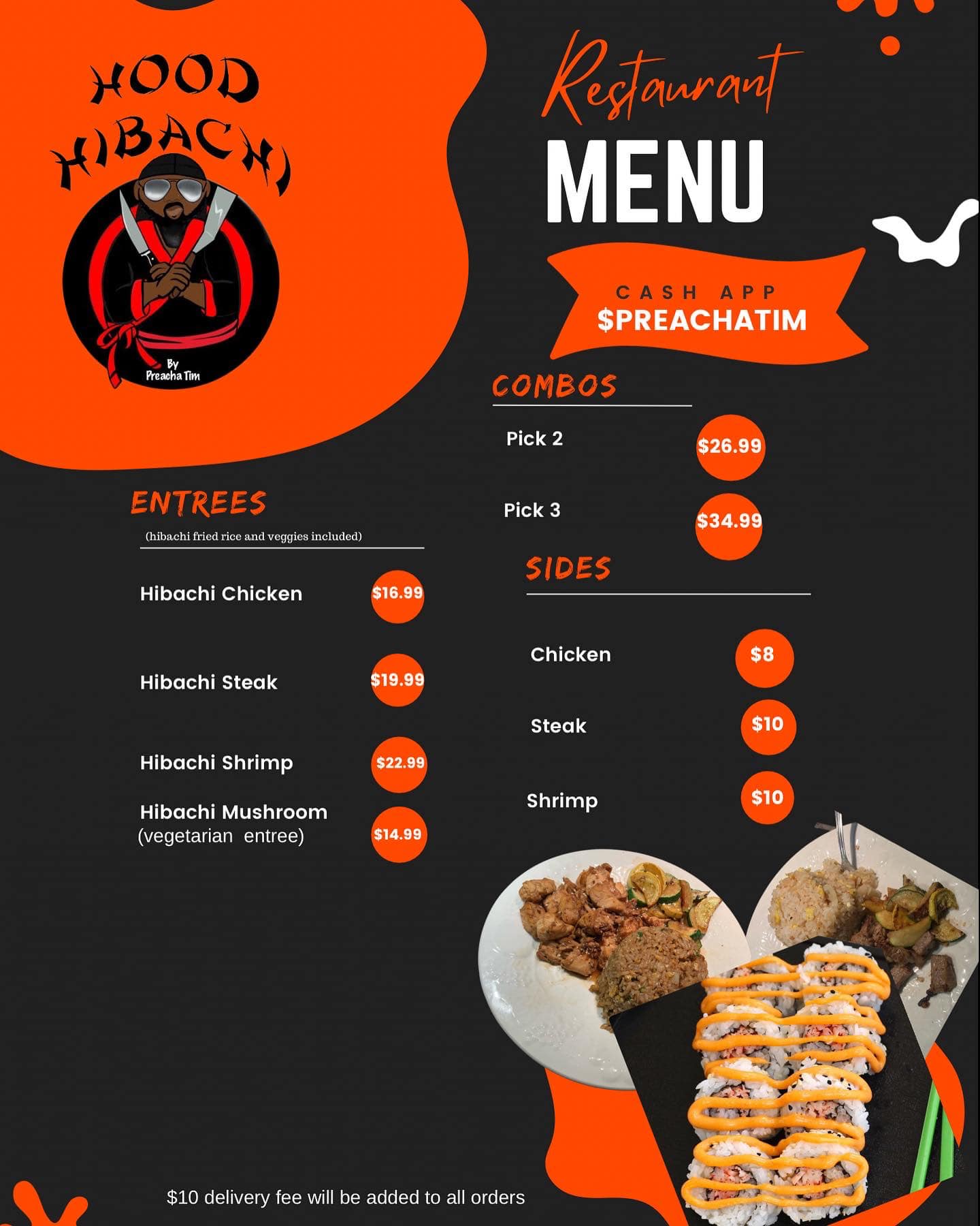 Hood Hibachi Menu