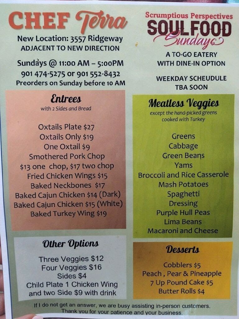 My Spot Dinner and Jazz Menu