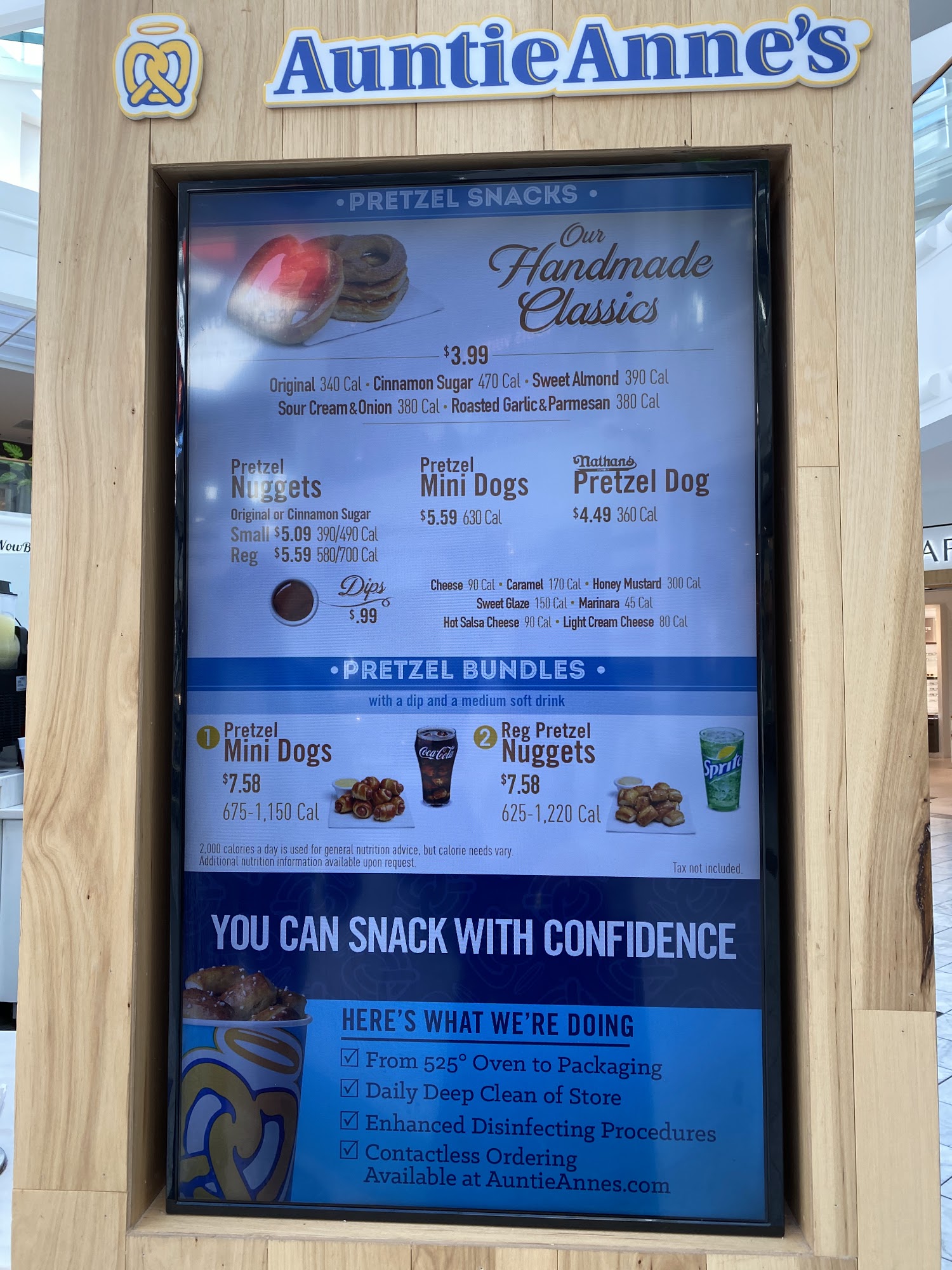 Auntie Anne's Menu