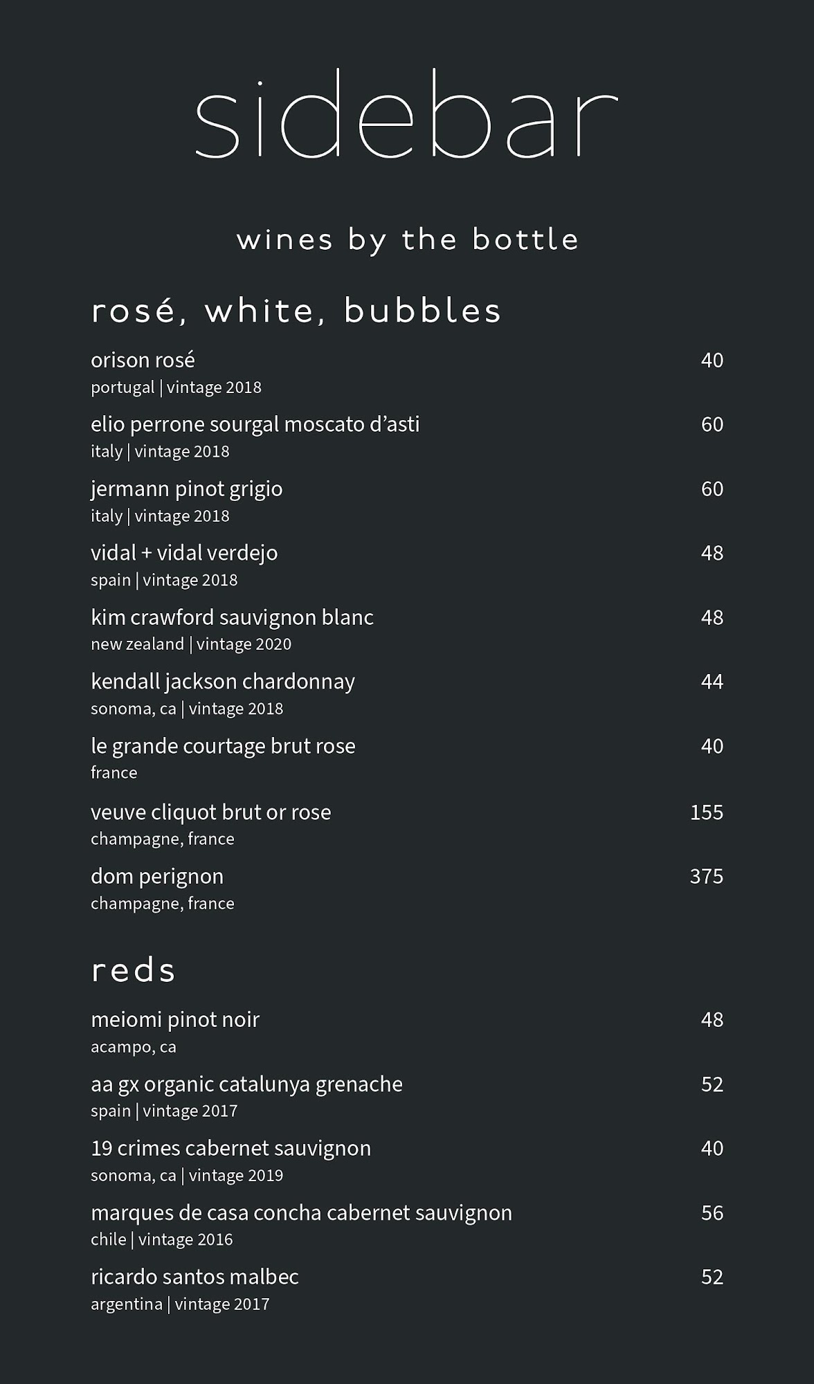 Sidebar Menu