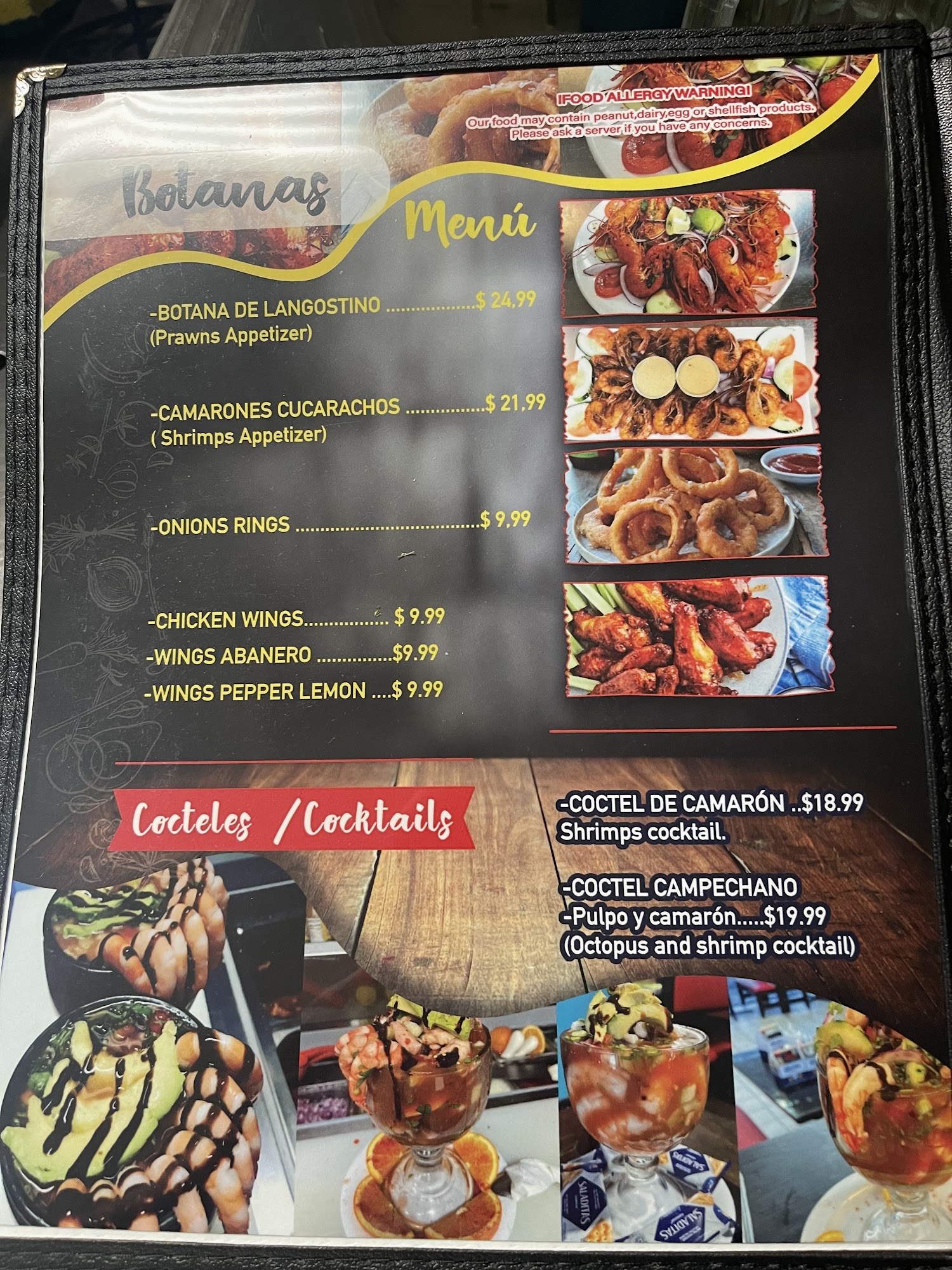 La Monarca Seafood & Mexican Restaurant Menu