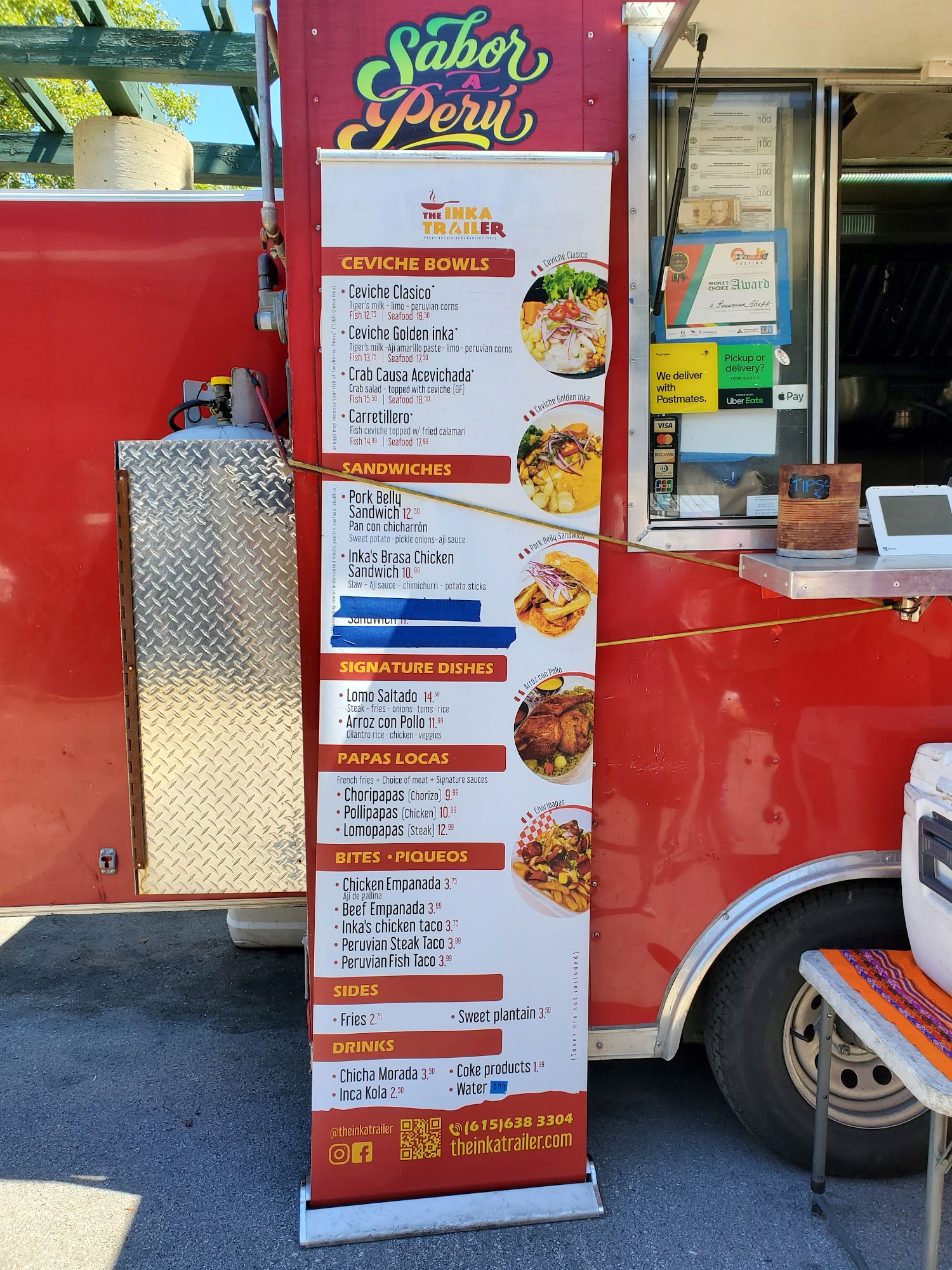 The Inka trailer Menu
