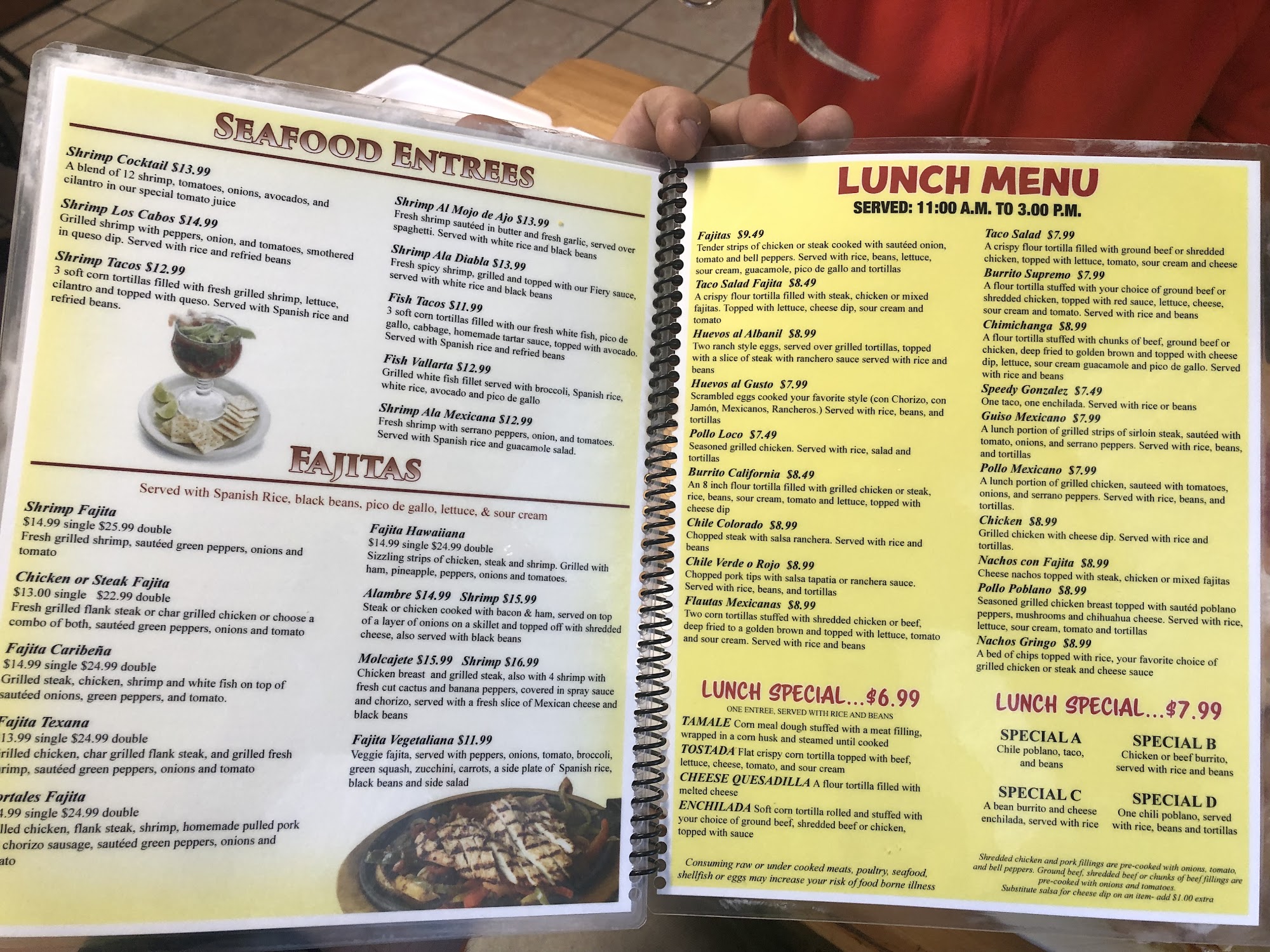 portales mexican grill Menu