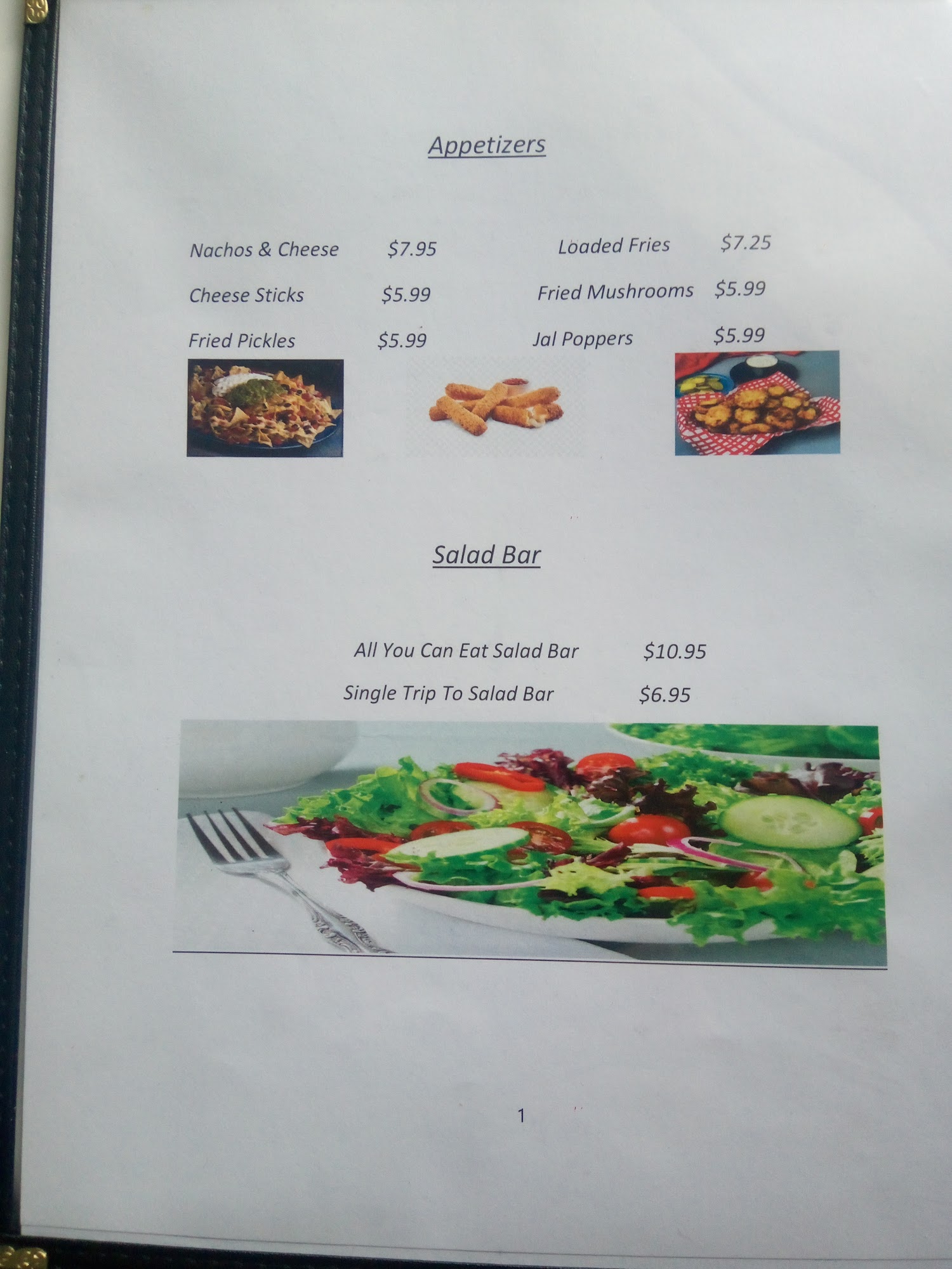 River Waves Cafe Menu