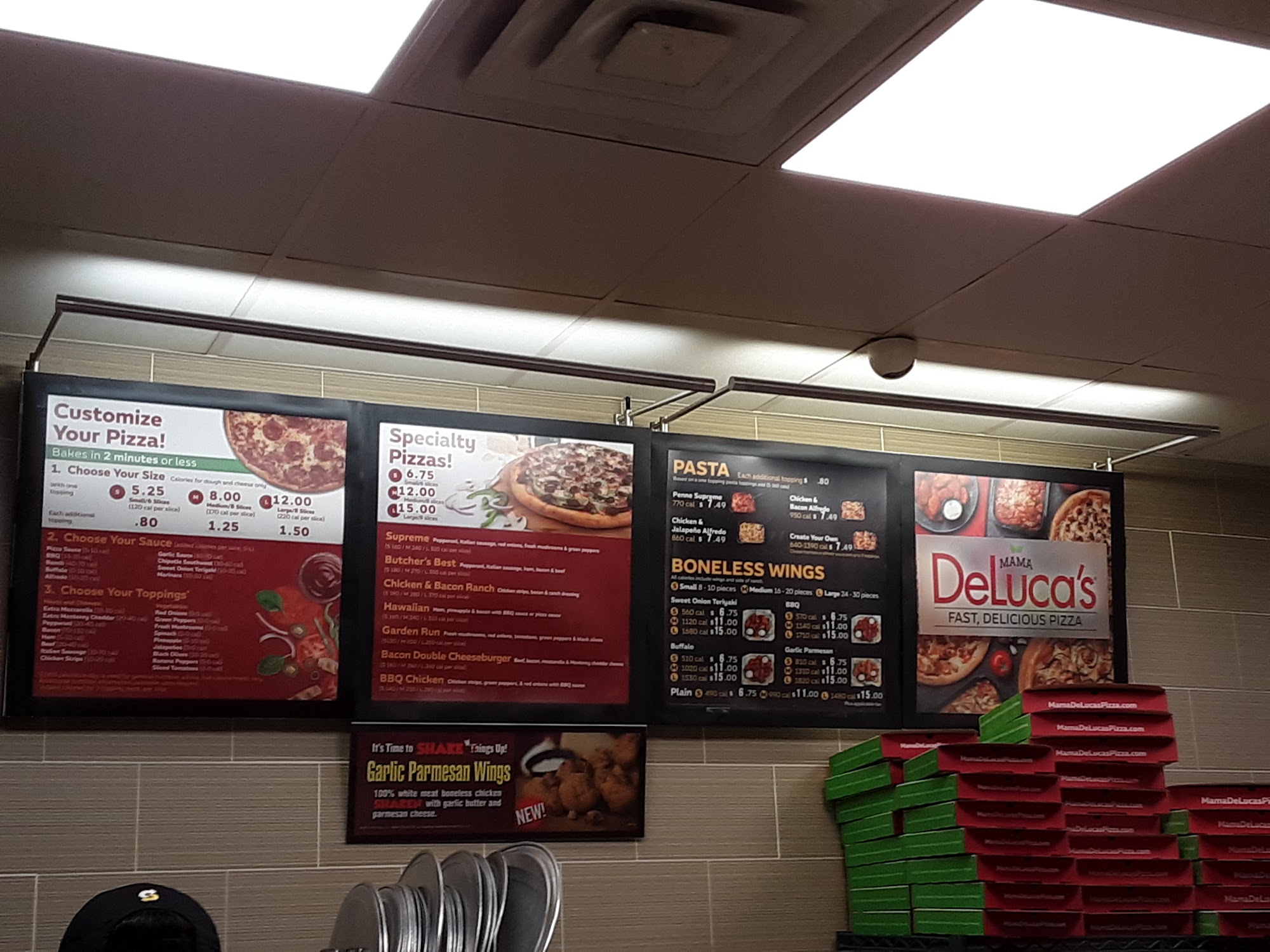 Mama DeLuca's Pizza Menu