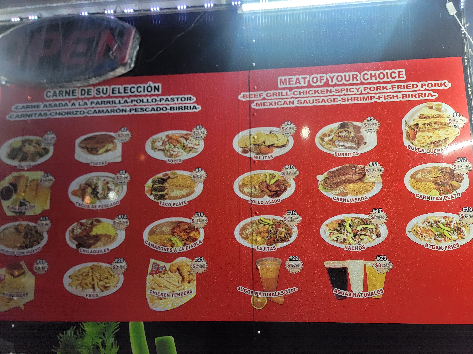 El Sazon del Gordo Menu