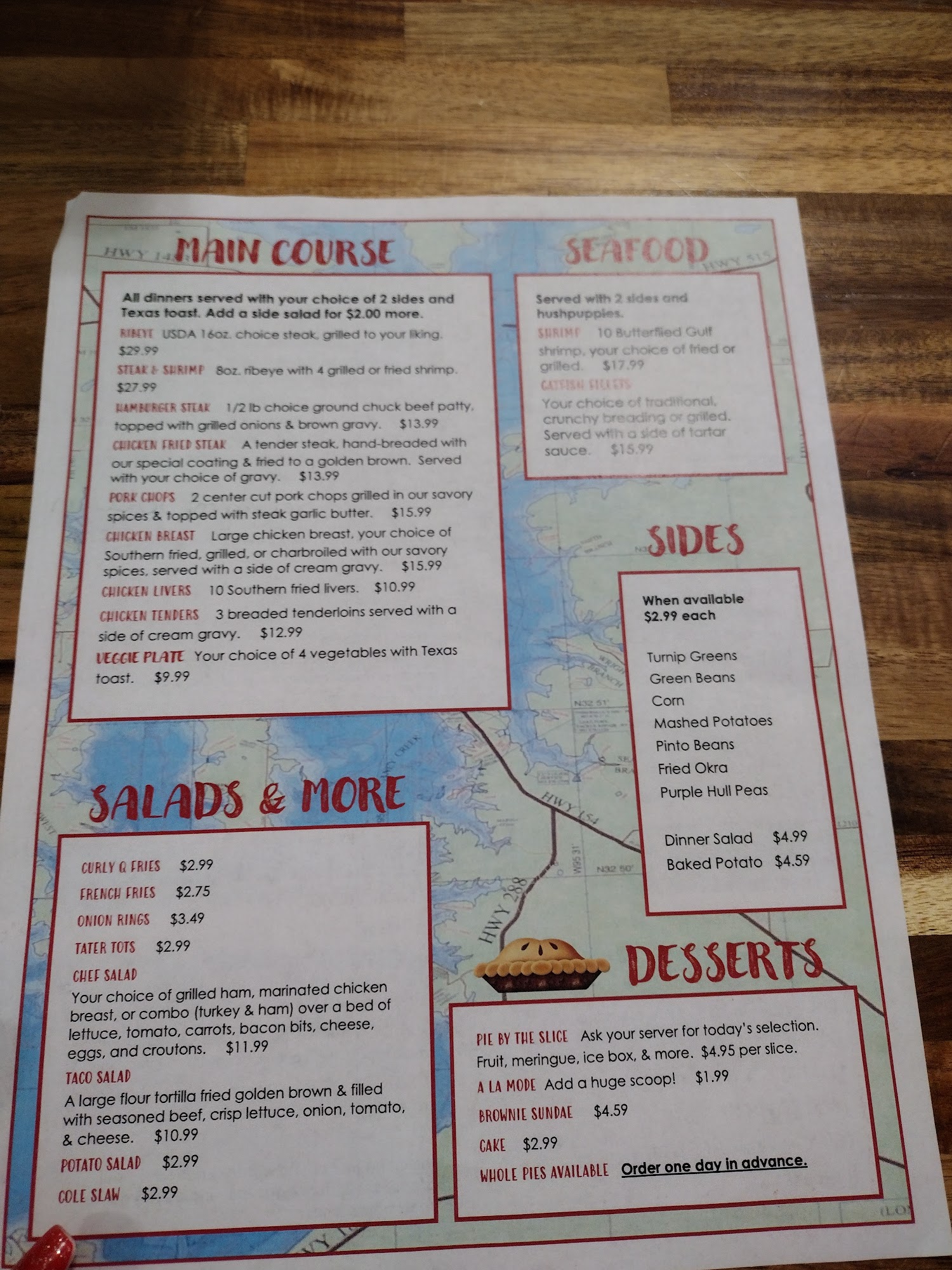 Moser's Restaurant Menu