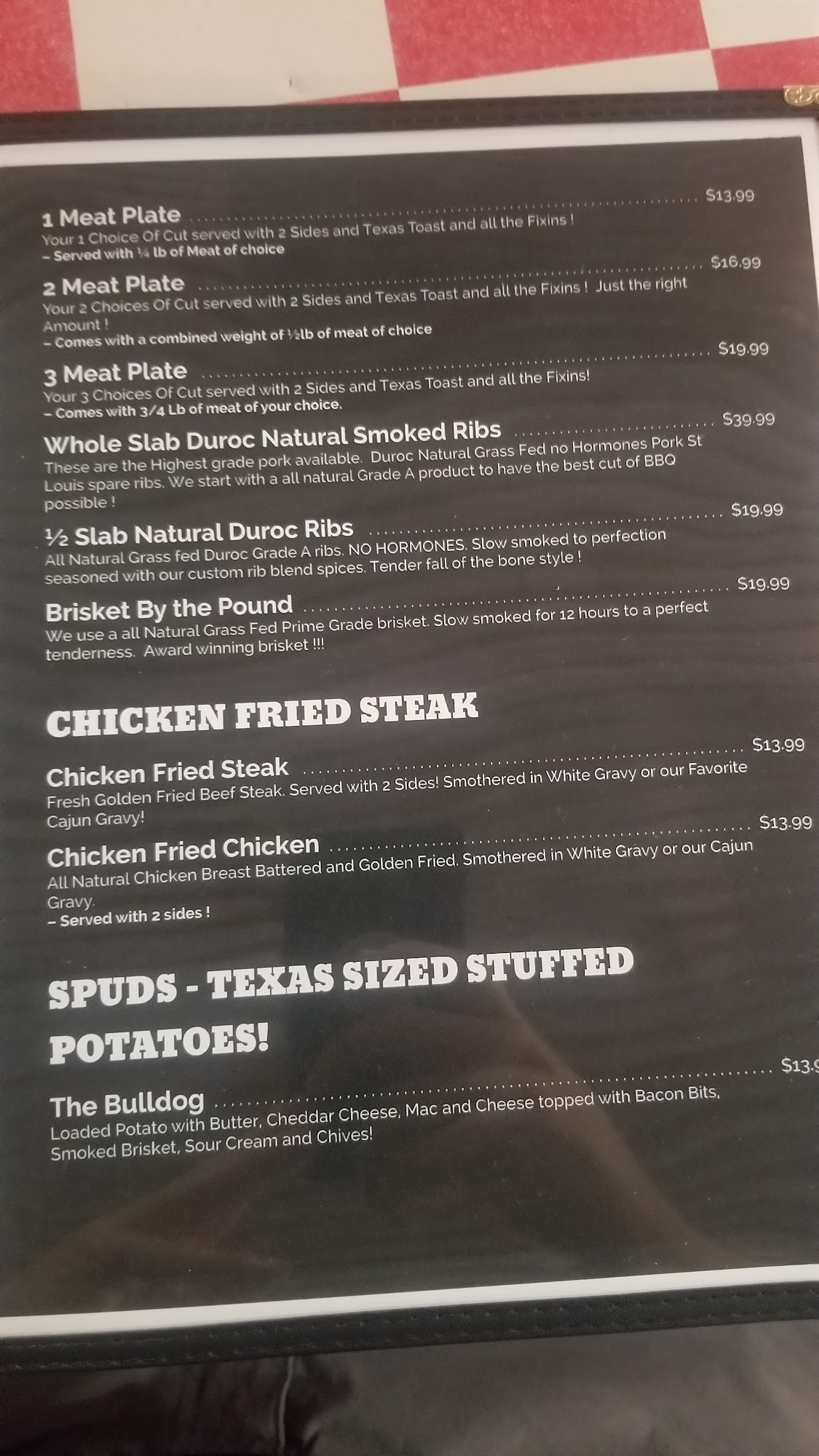 Kickin Kajun SmokeHouse Menu