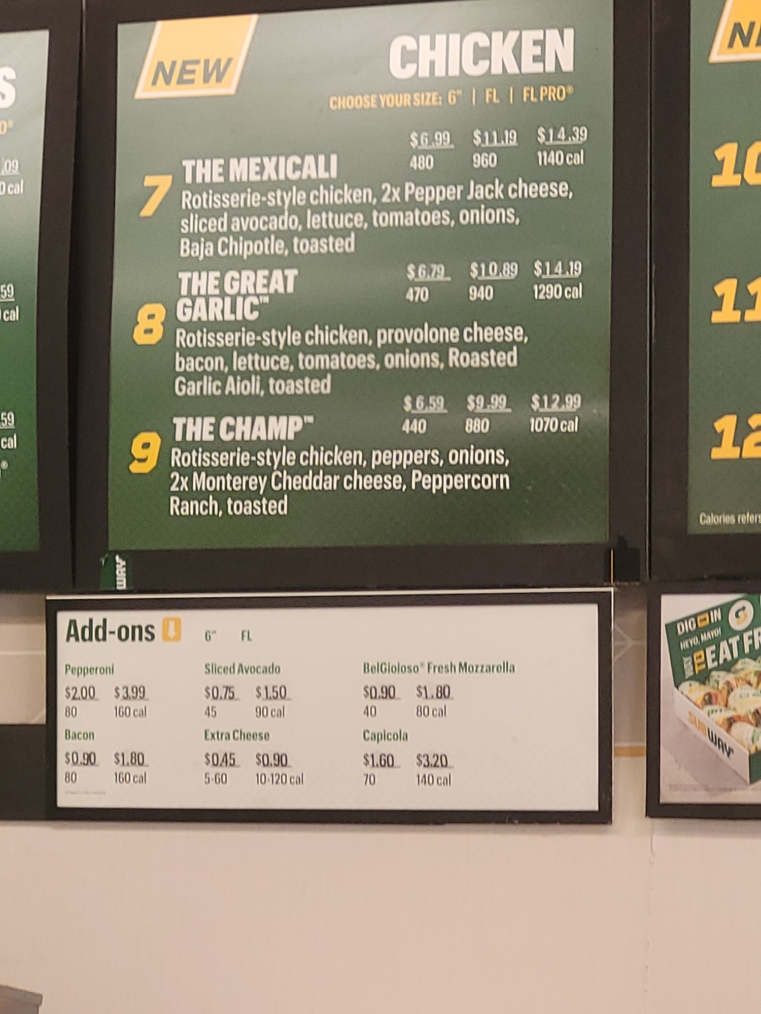 Subway Menu