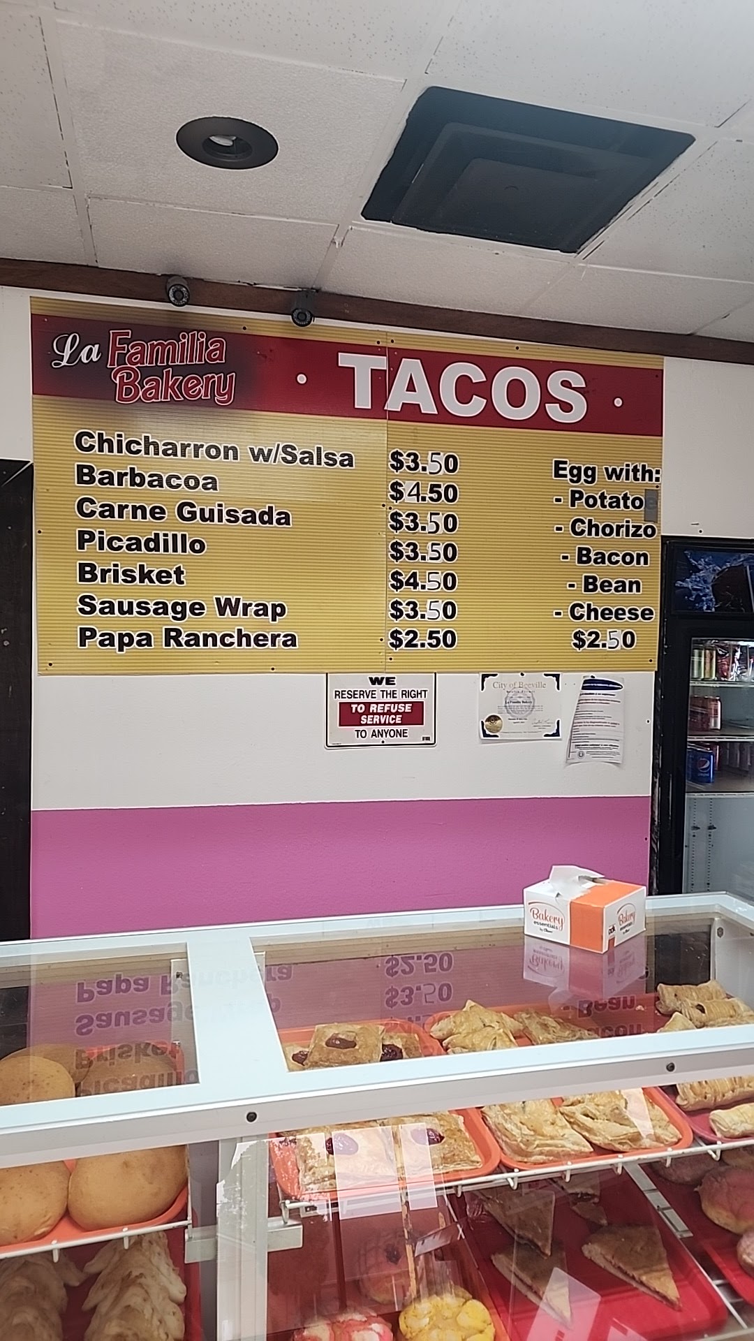 La Familia Bakery Menu