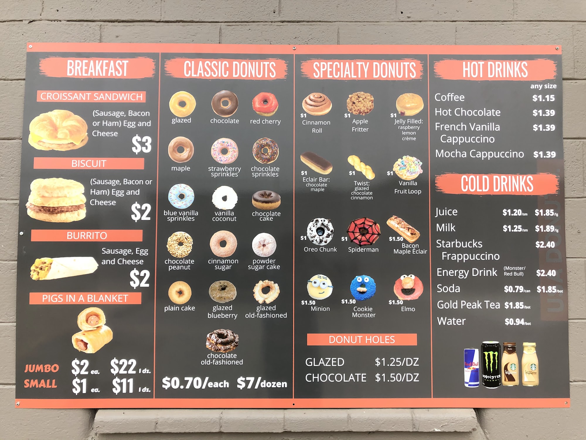 USA DONUTS Menu