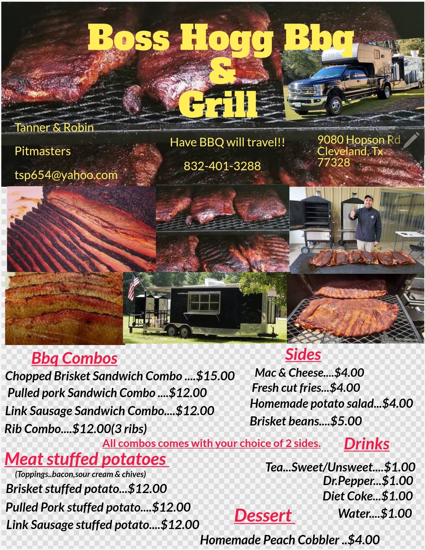 BossHogg BBQ & Grill Menu