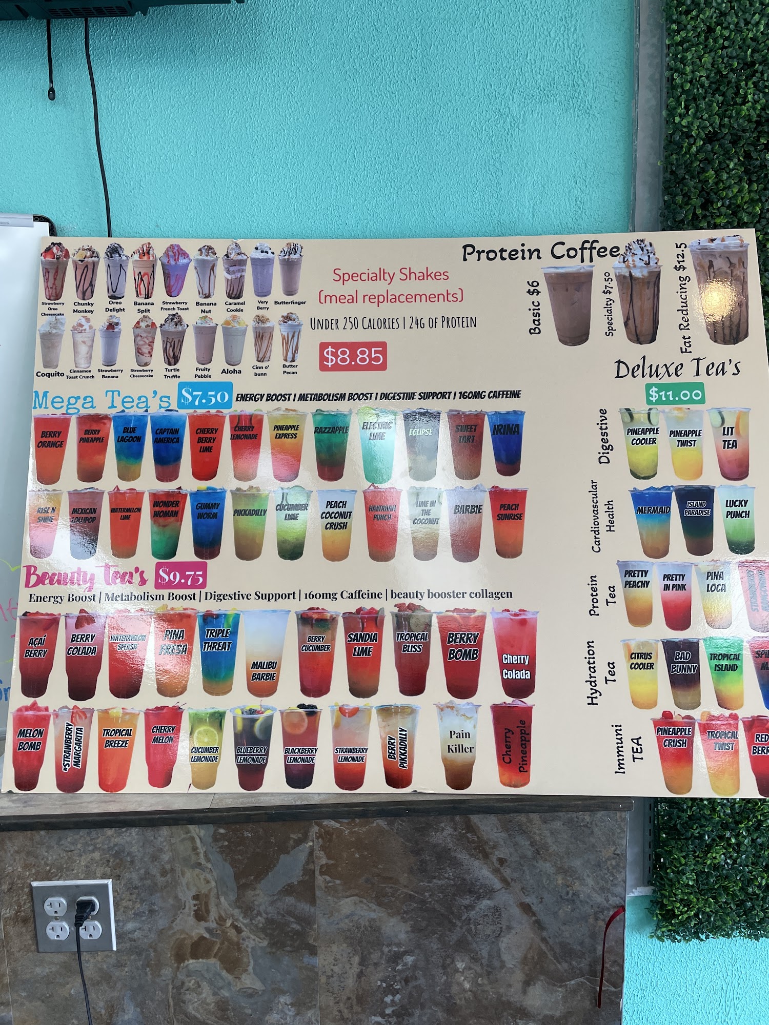 The Spot Nutrition Menu