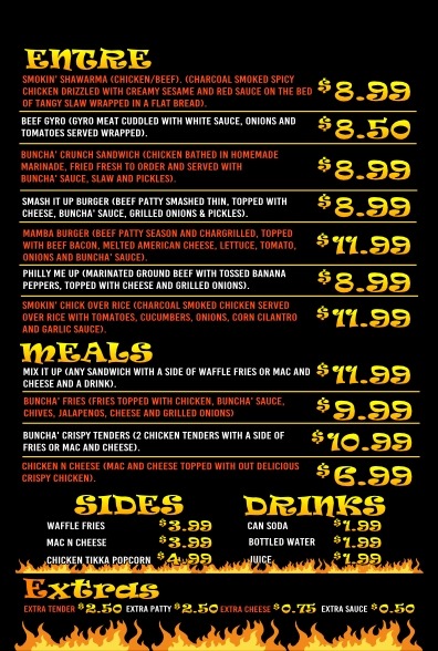 Buncha' Foodies Menu