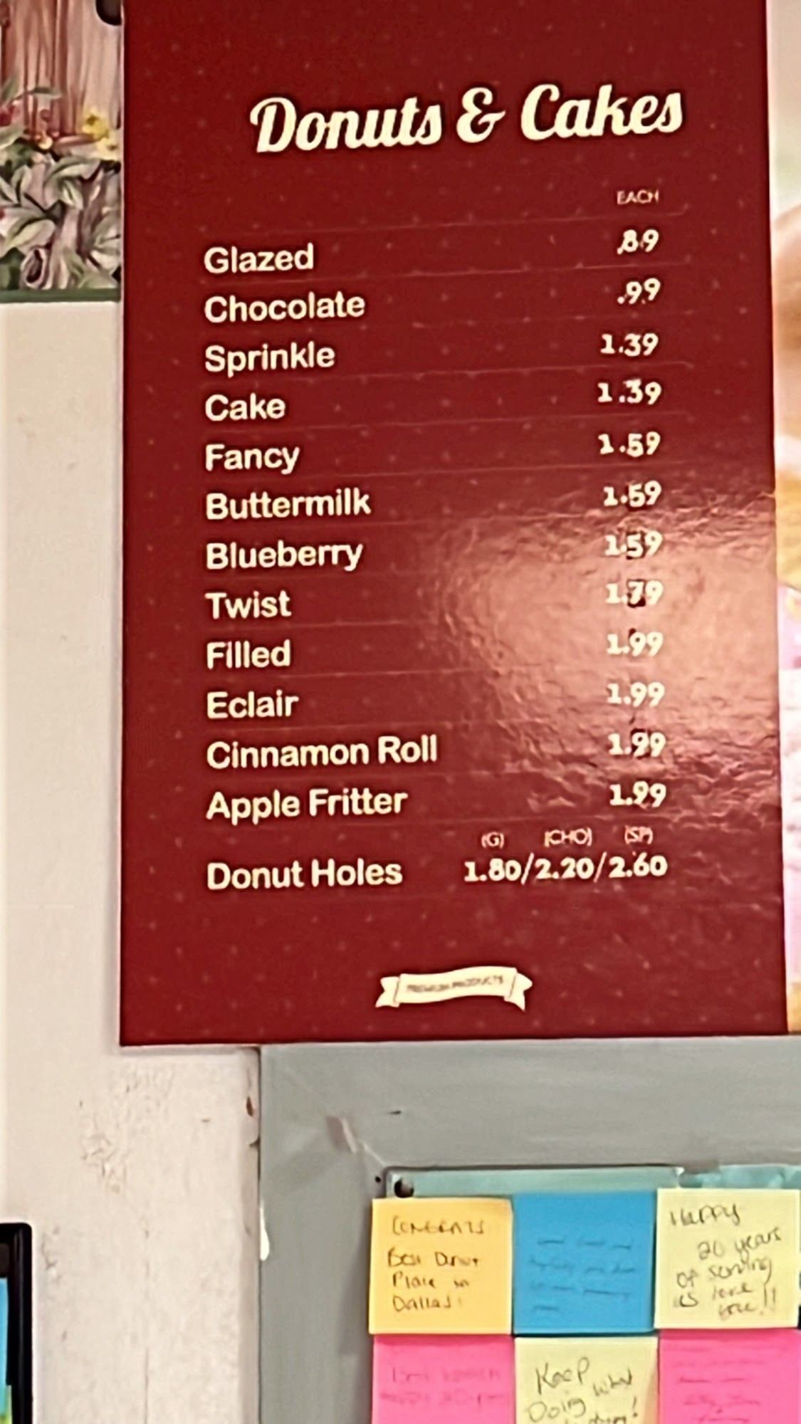 The Donut Palace Menu