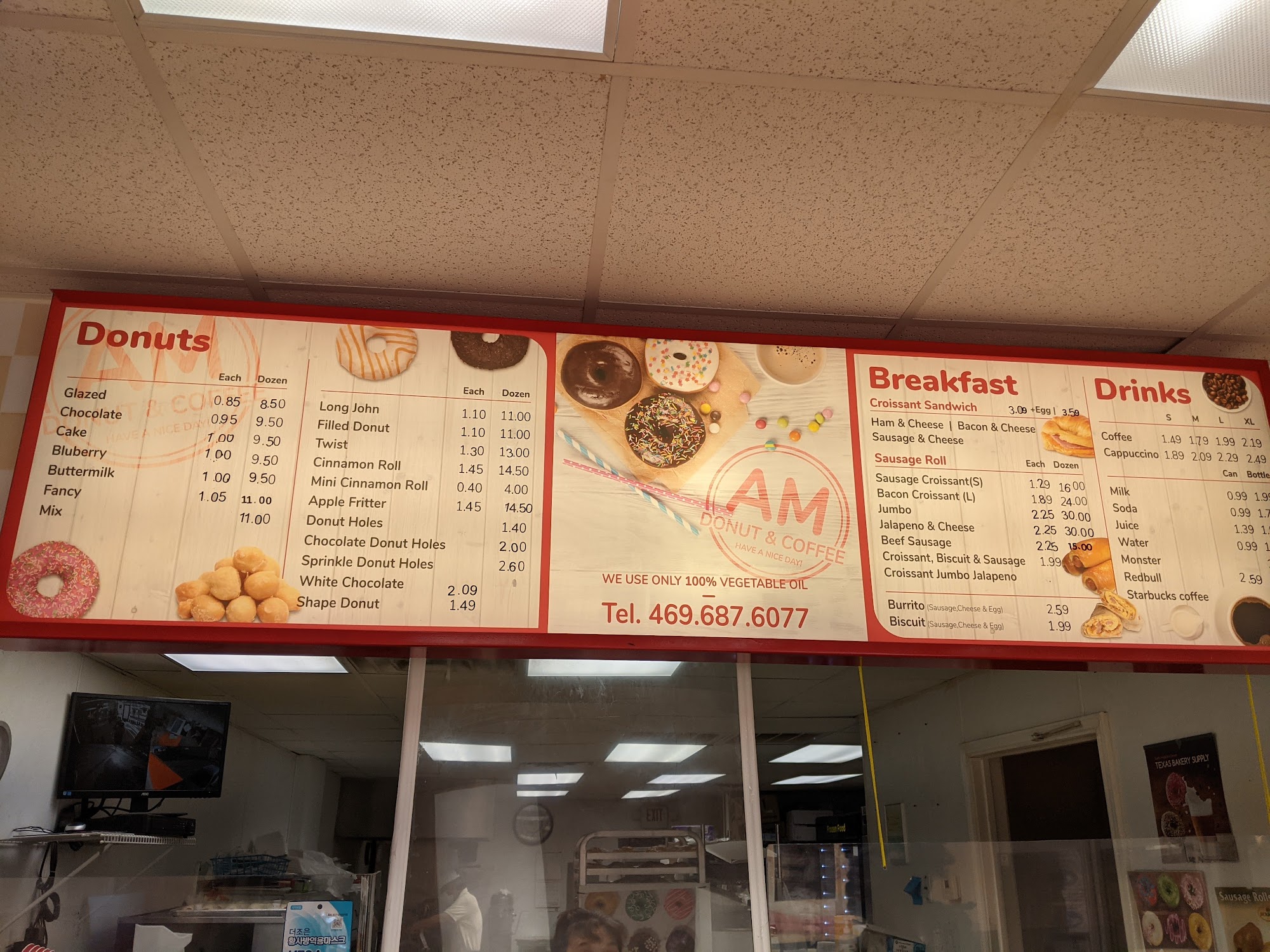 AM donuts and coffee Menu