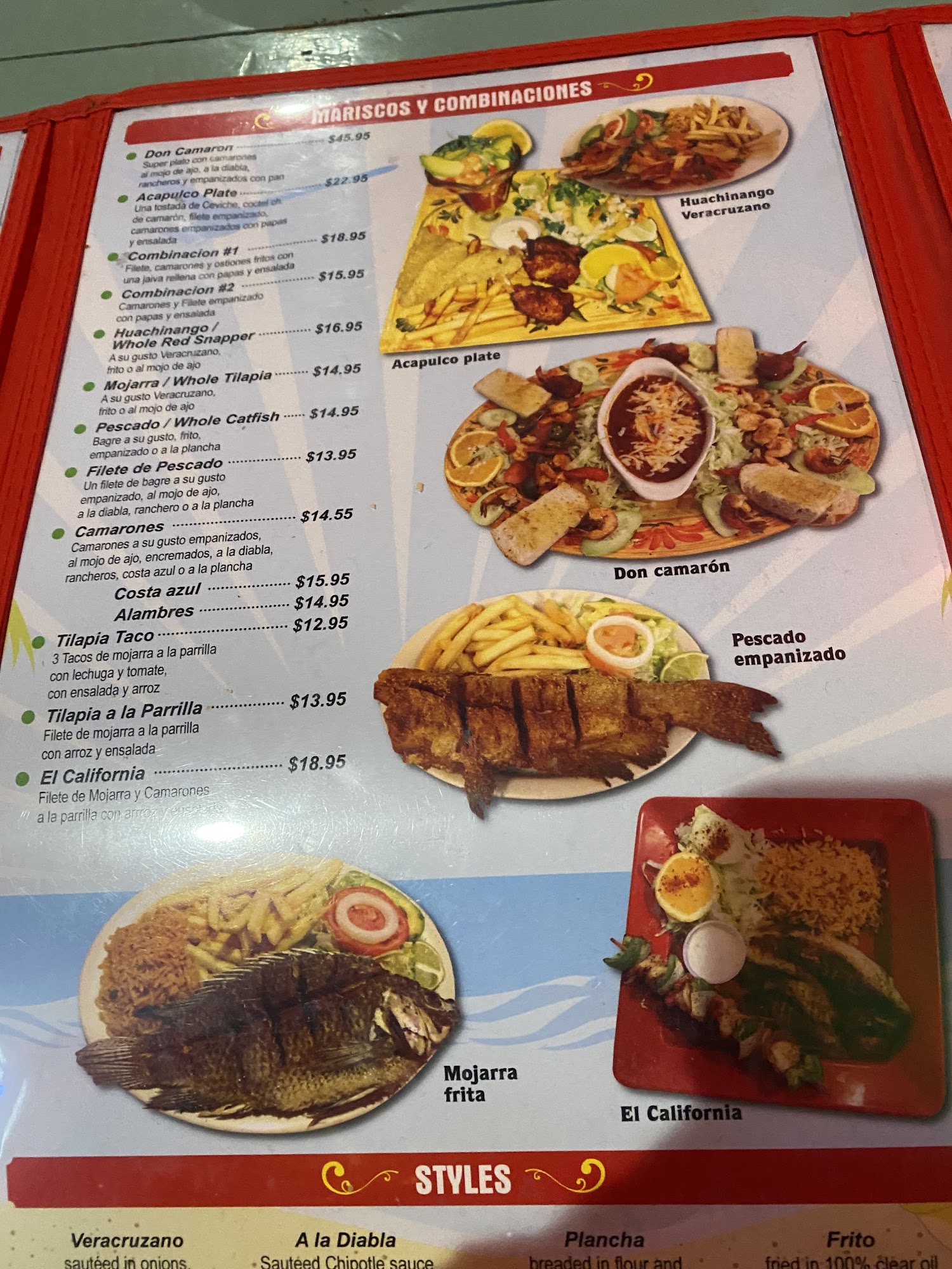 Acapulco Menu