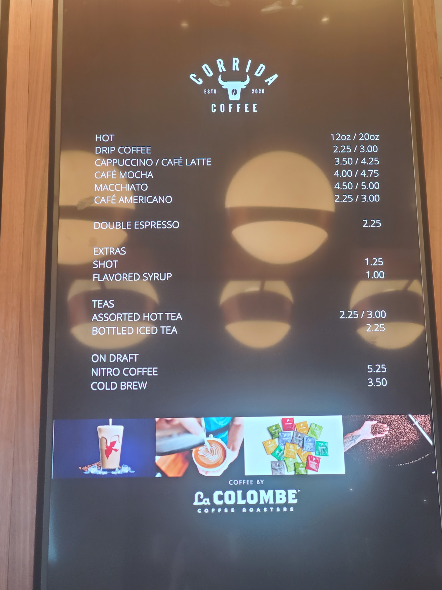 Corrida Coffee Menu