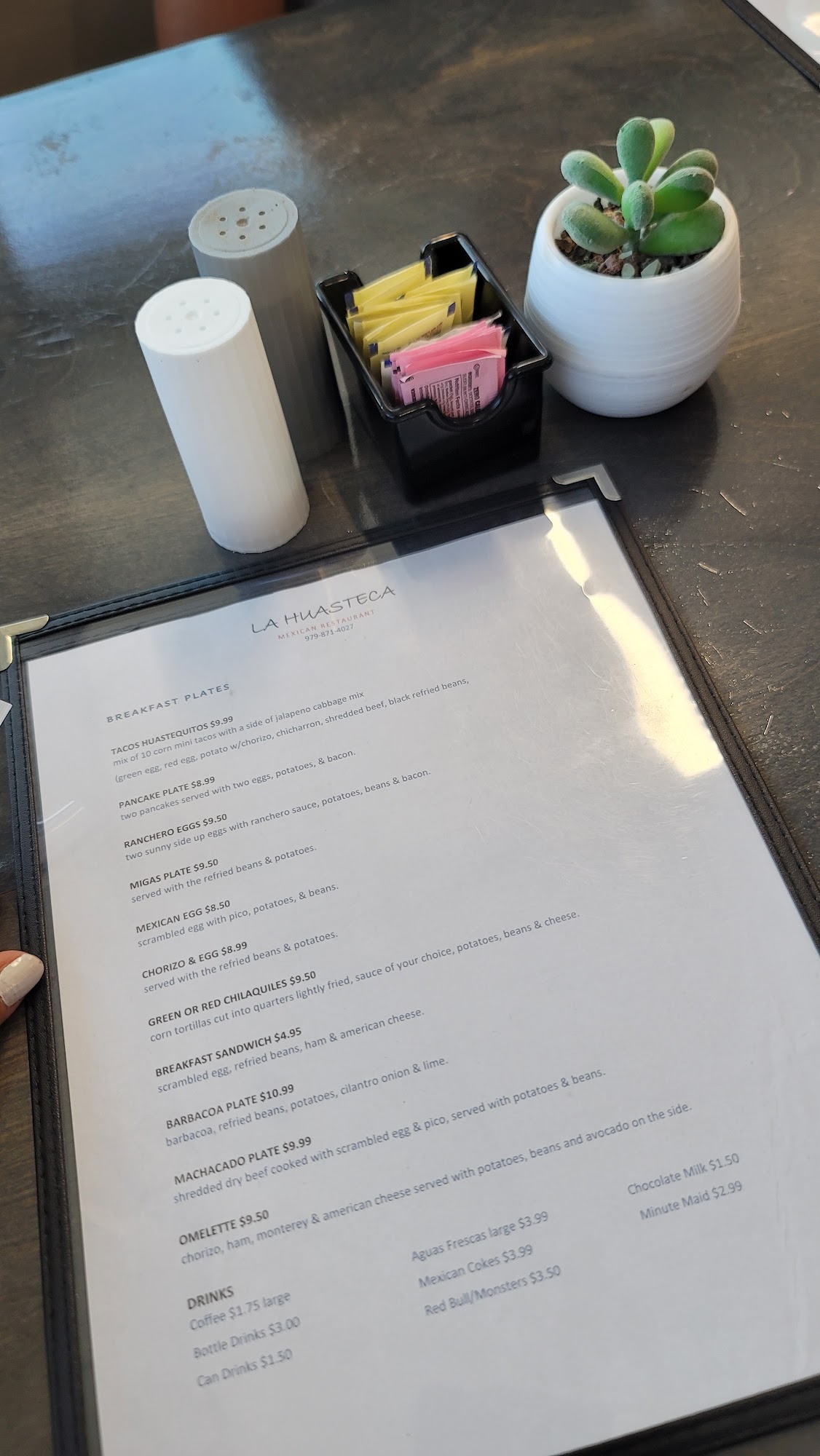 La Huasteca Mexican Restaurant Menu