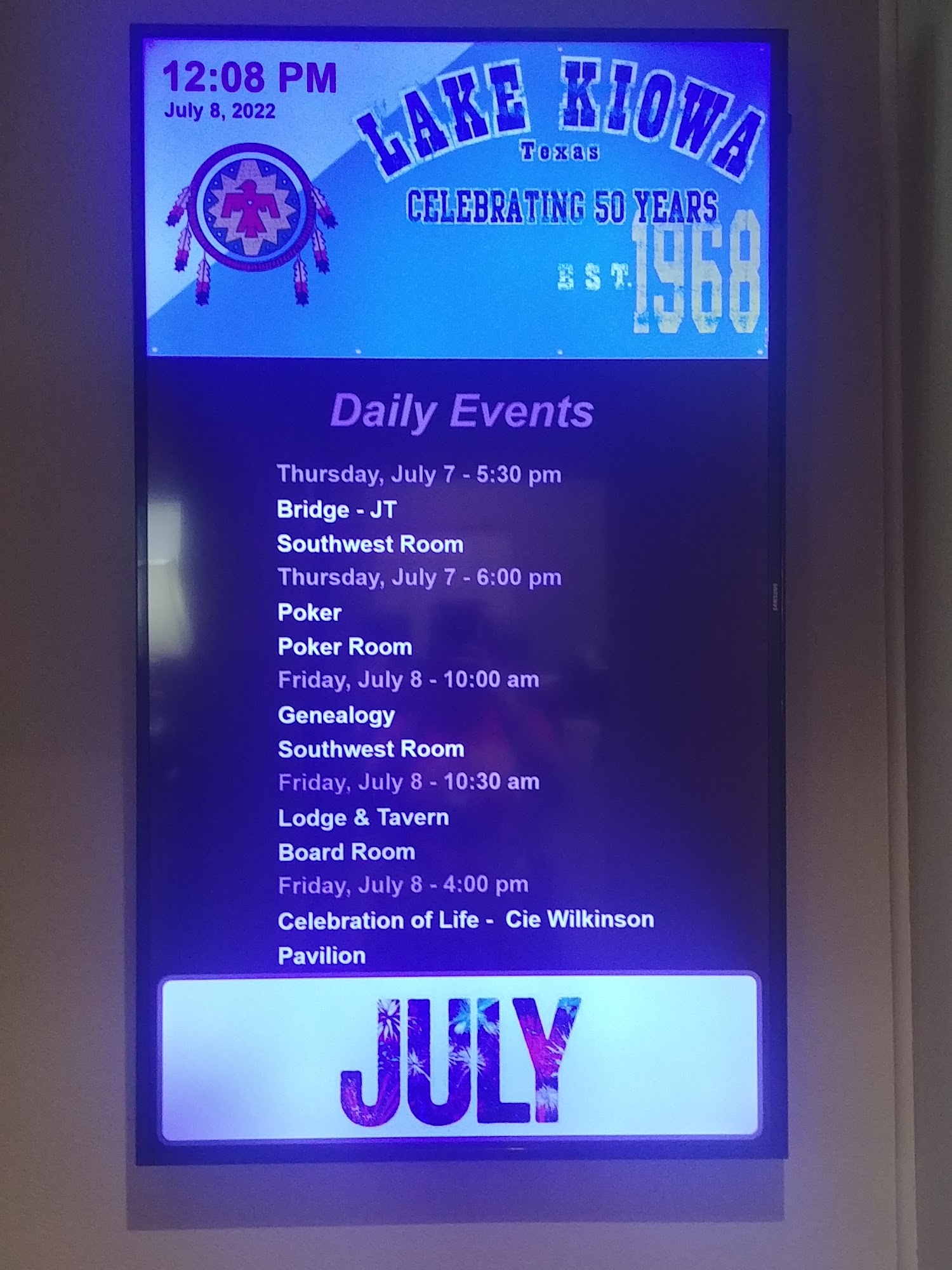Lake Kiowa Lodge Menu