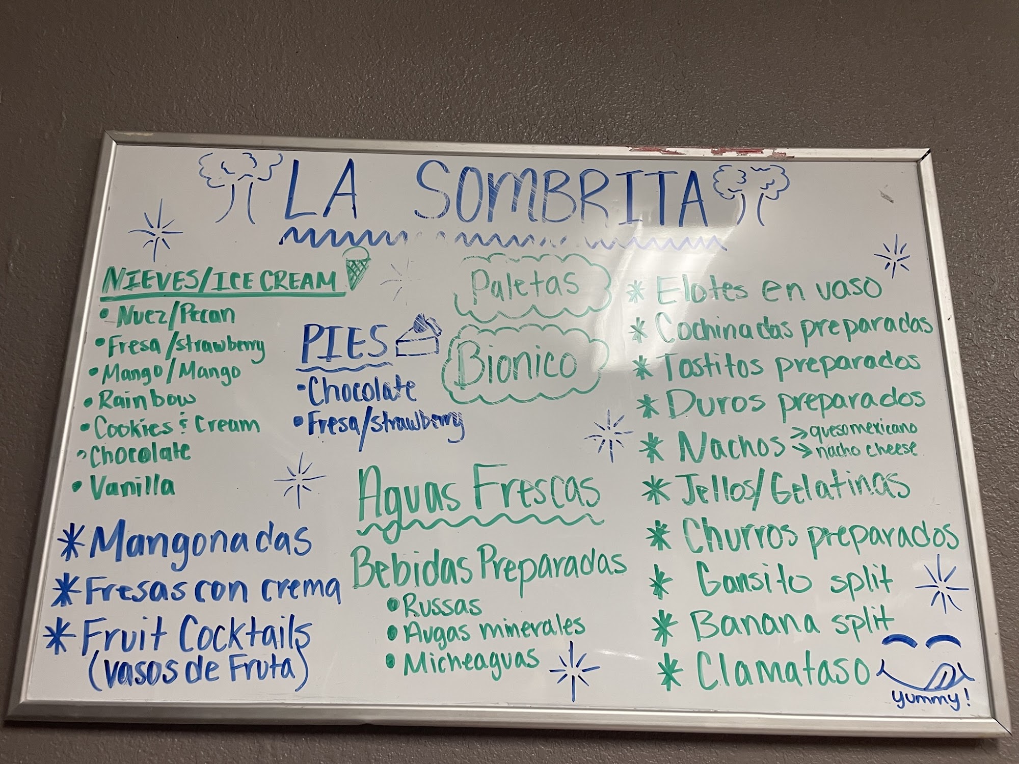 La Sombrita Patio Cafe Menu