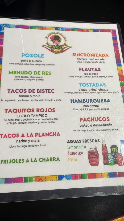Antojitos Tere #2 Menu