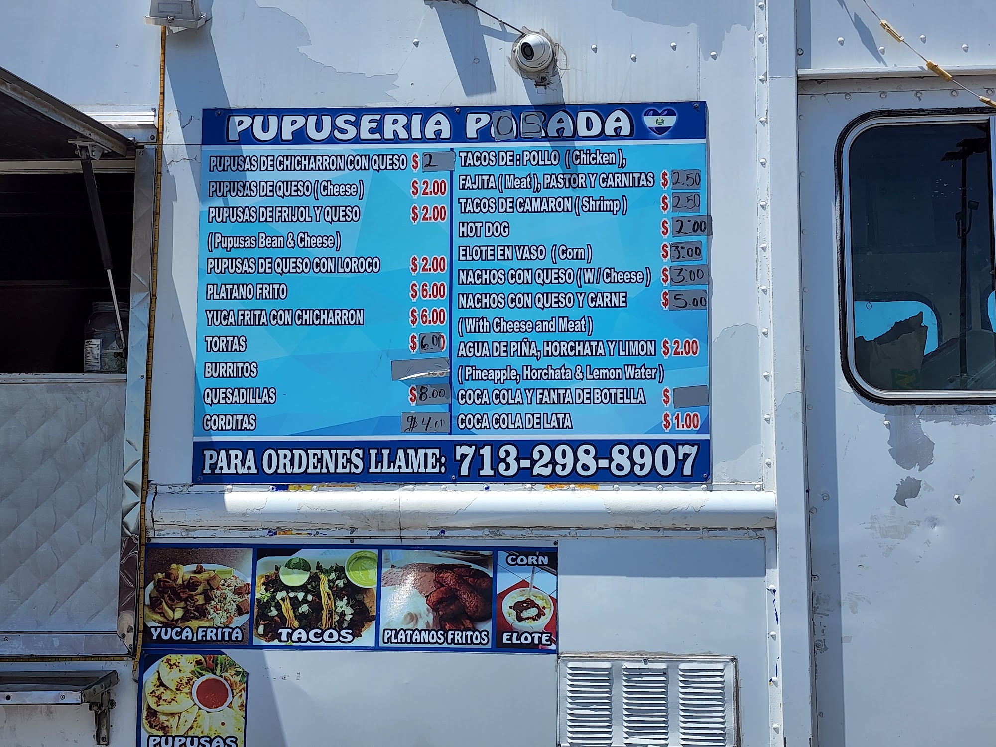 Pupusería Parada Menu