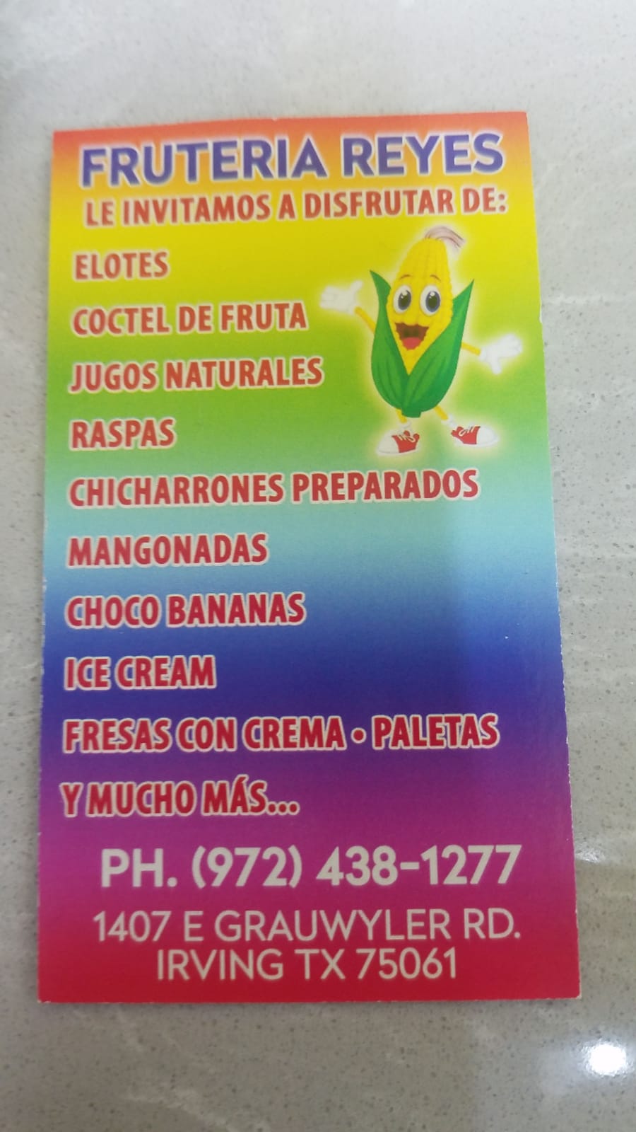 Fruteria Reyes Menu