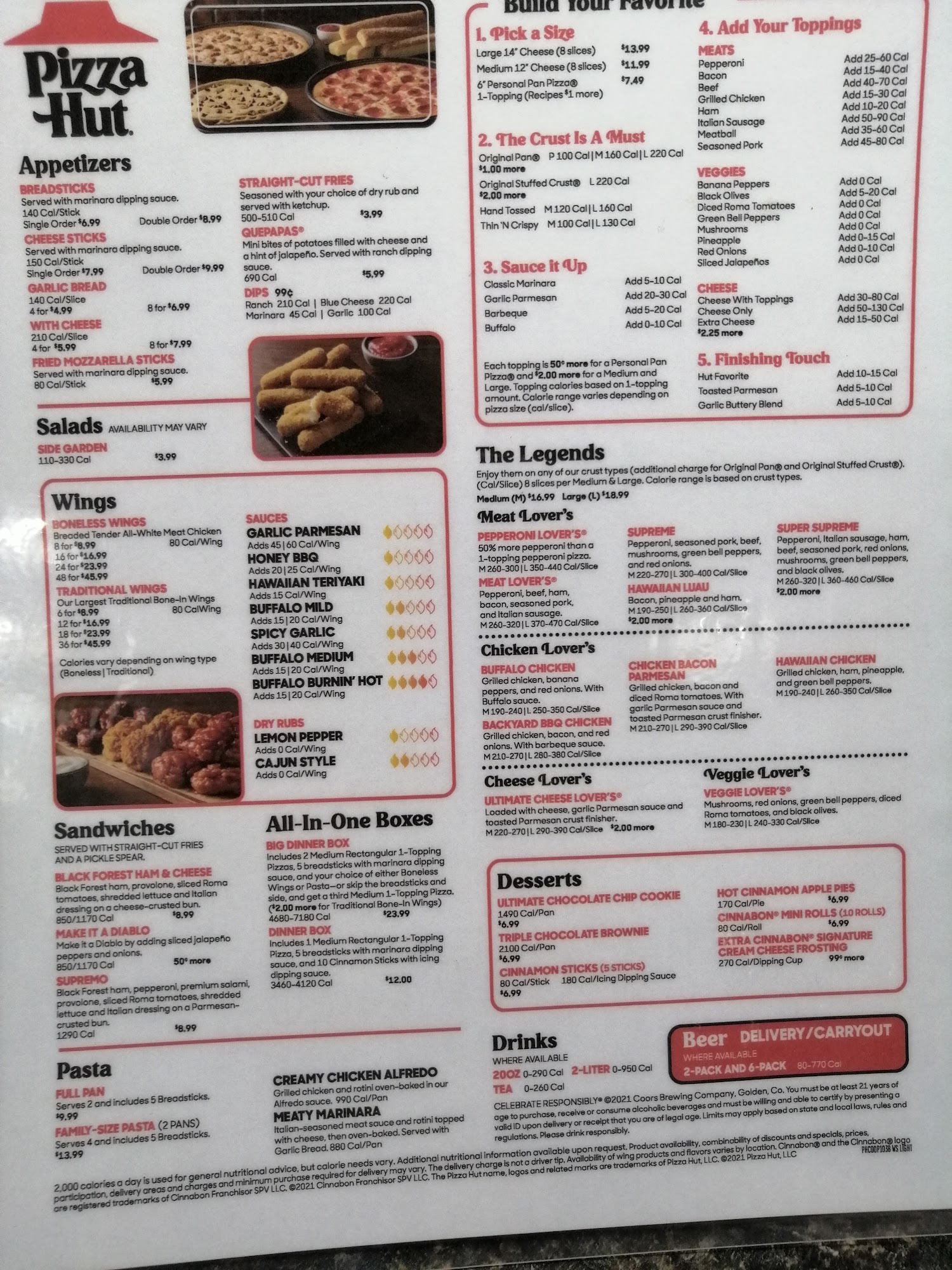 Pizza Hut Menu