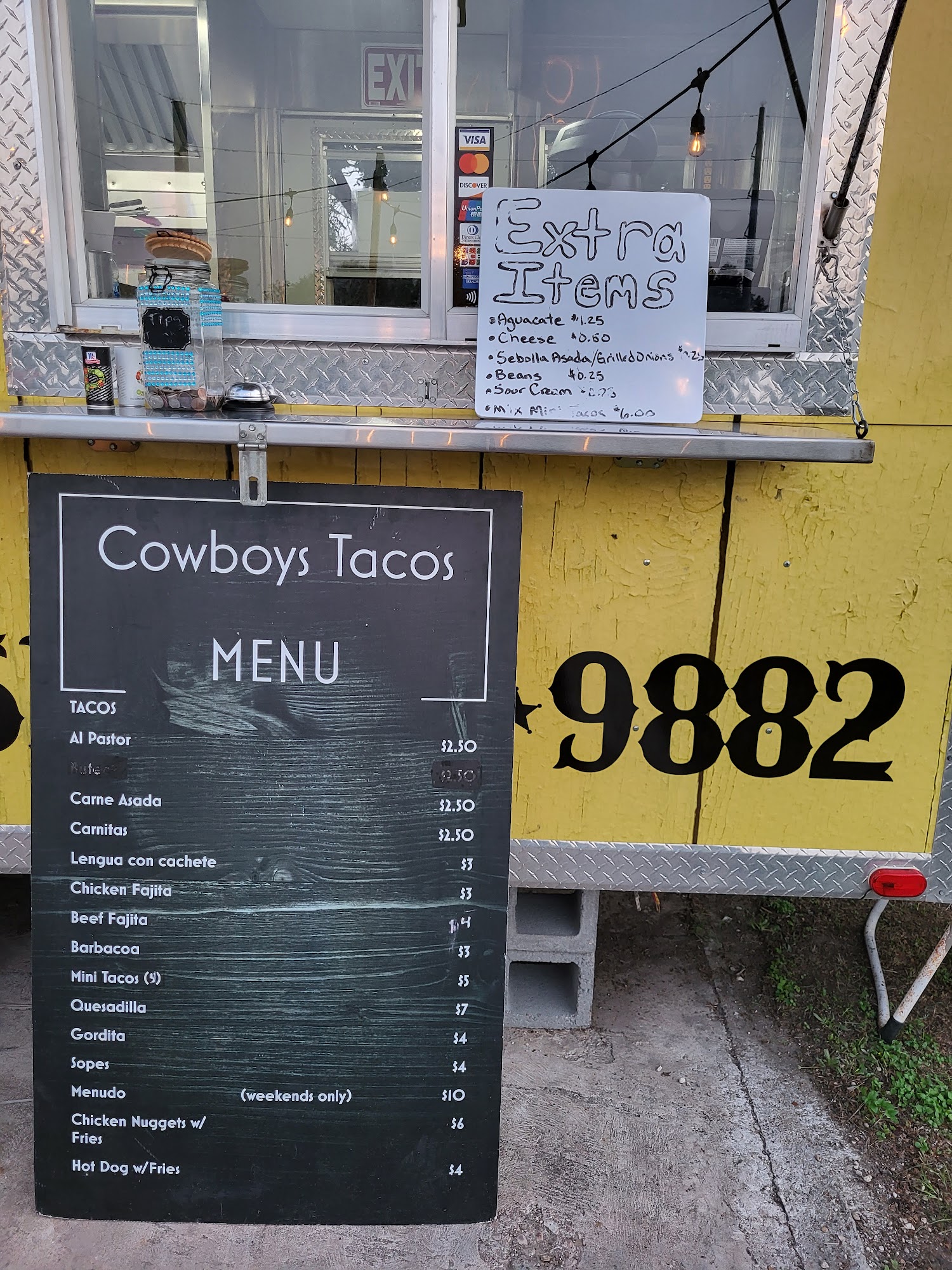 Cowboys Tacos Menu
