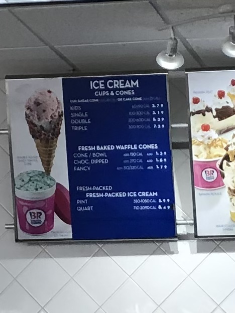 Baskin-Robbins Menu