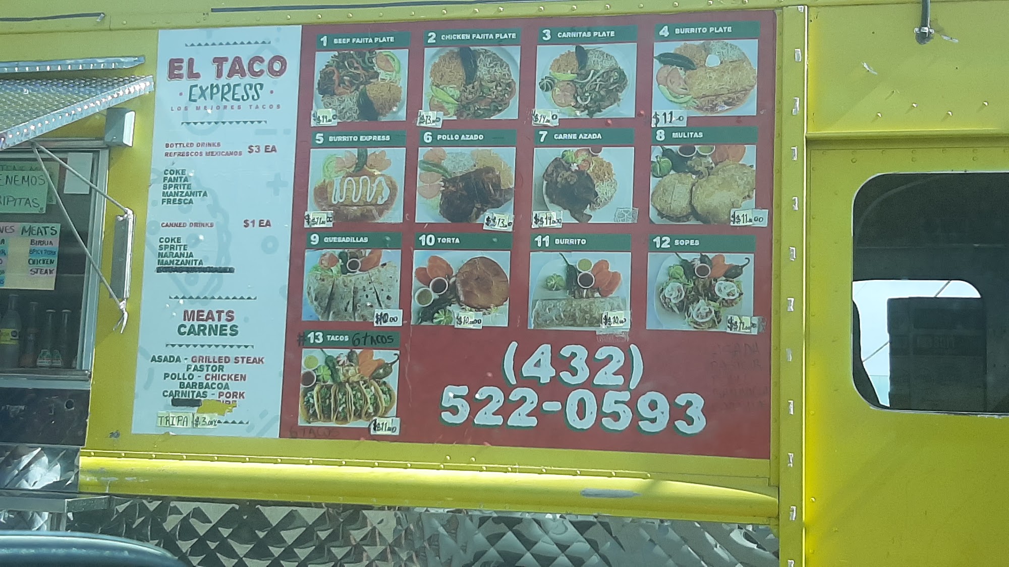 El taco express taqueria Menu