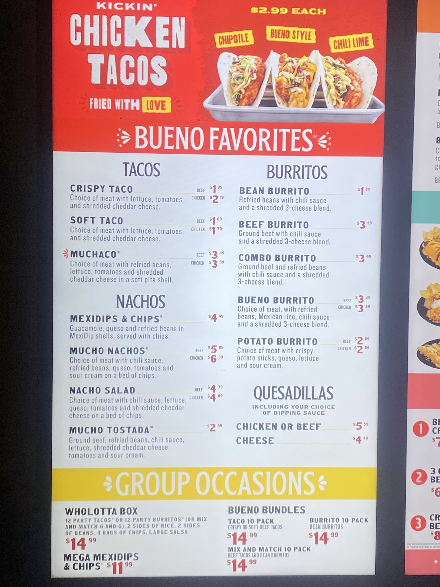 Taco Bueno - Pasadena Menu