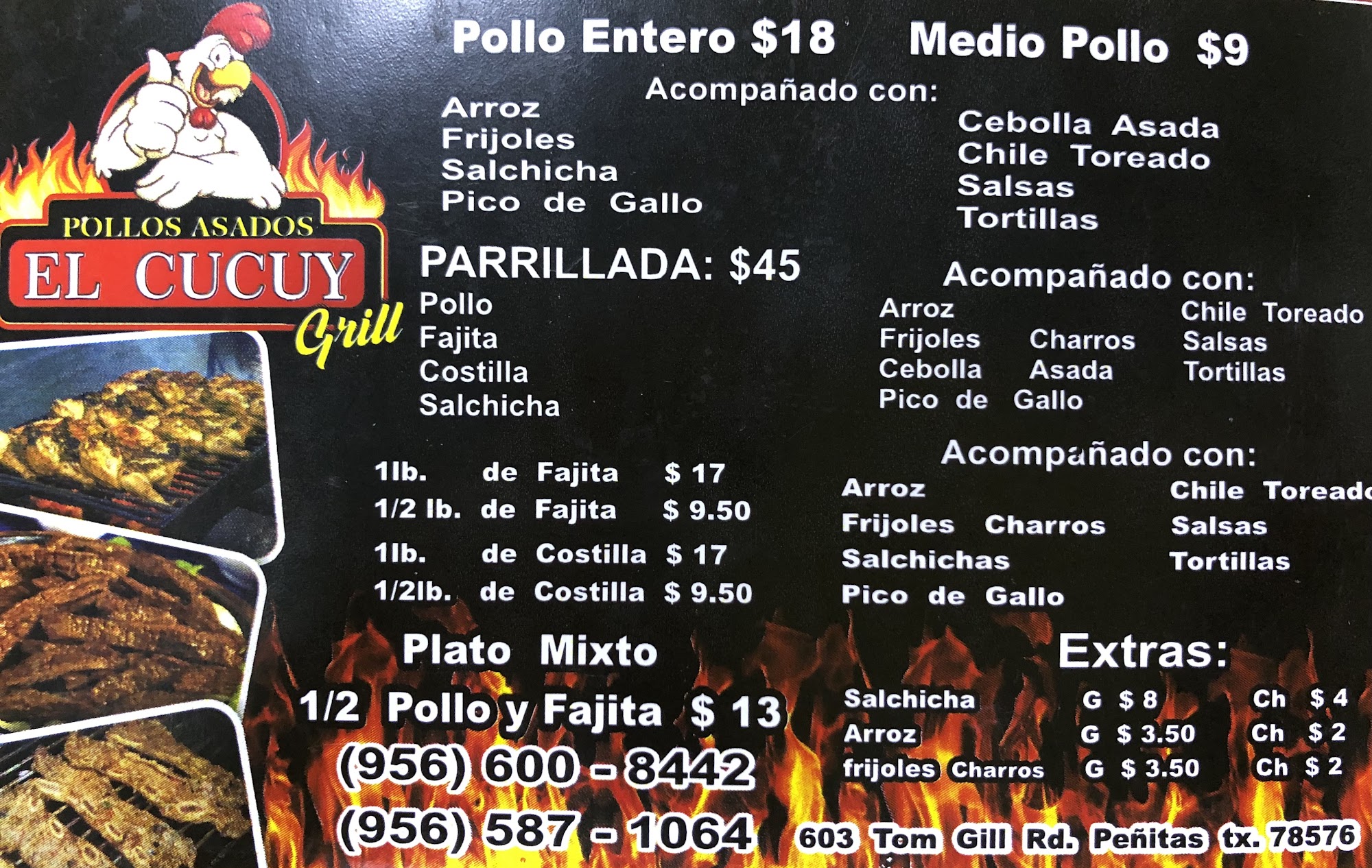 Pollos Asados El Cucuy Menu