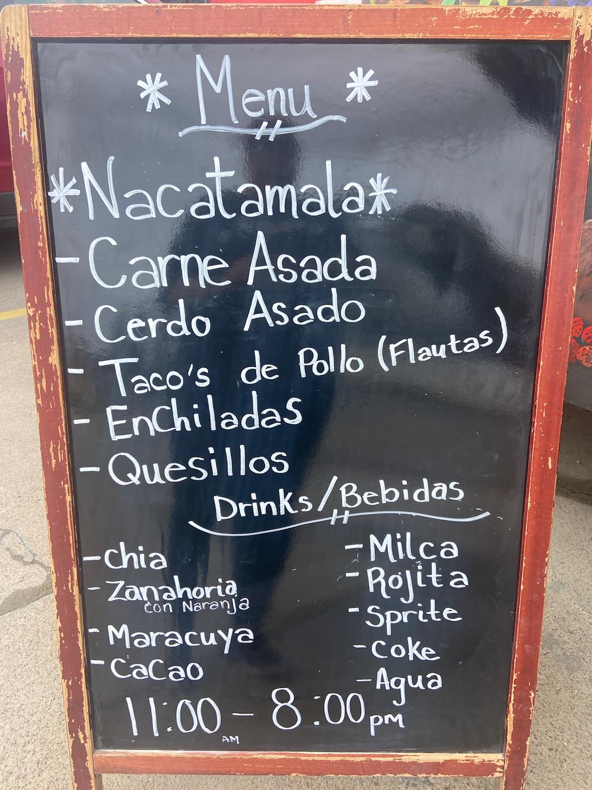 Fritanga Queen Menu