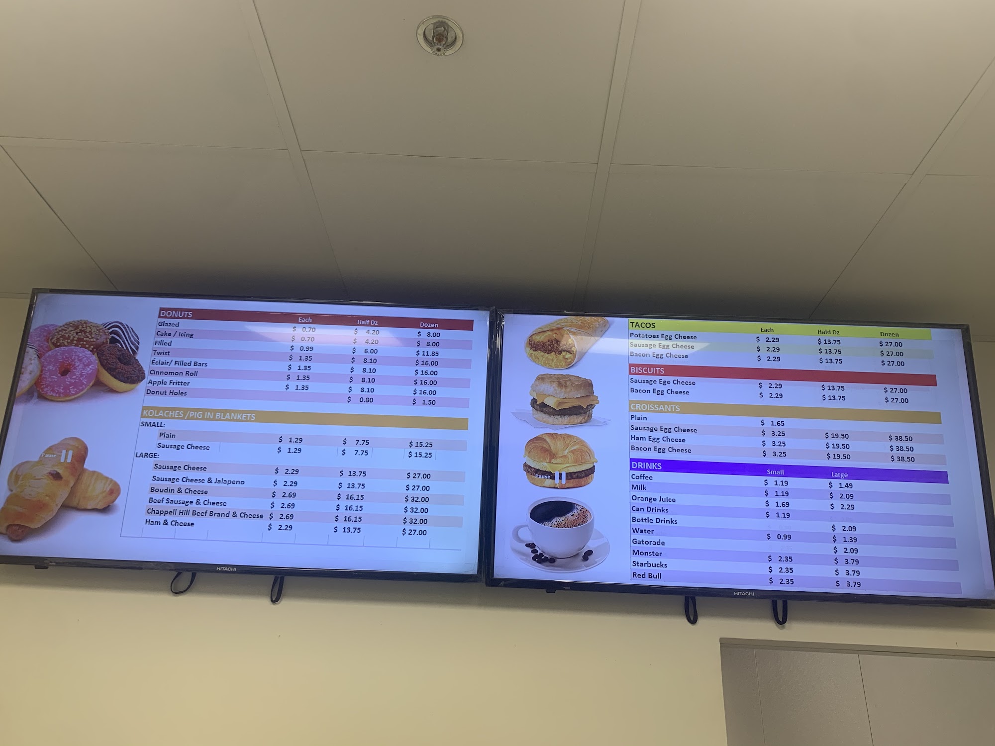 J&A donuts Menu