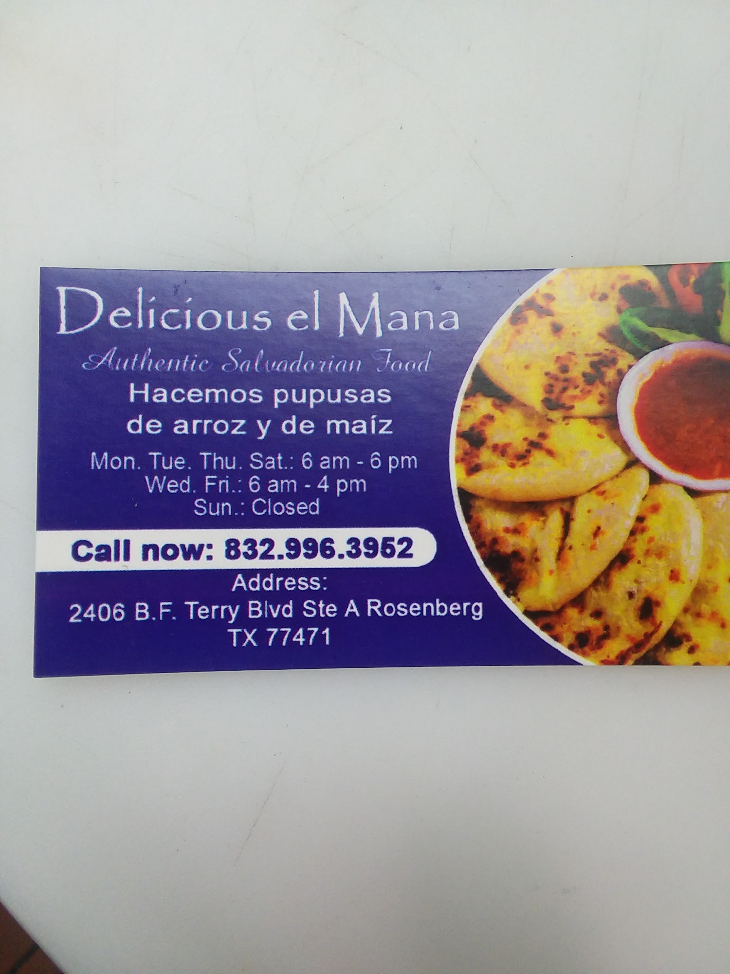 Delicious El Mana Menu