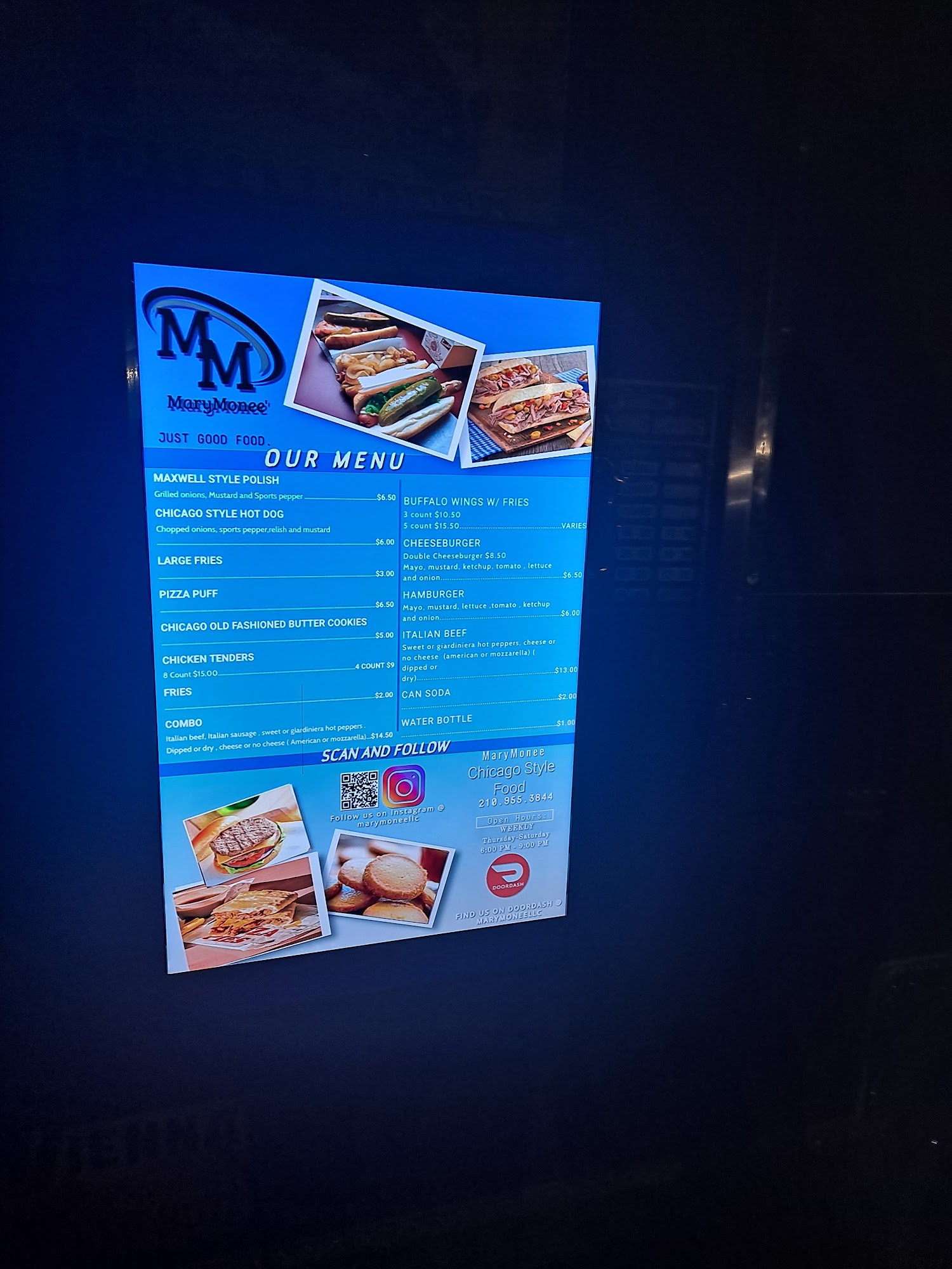 MaryMonee Chicago Style Food Menu