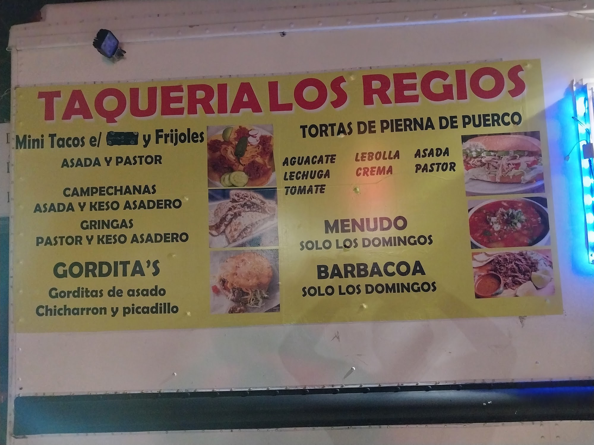 Taqueria Los Regios Menu