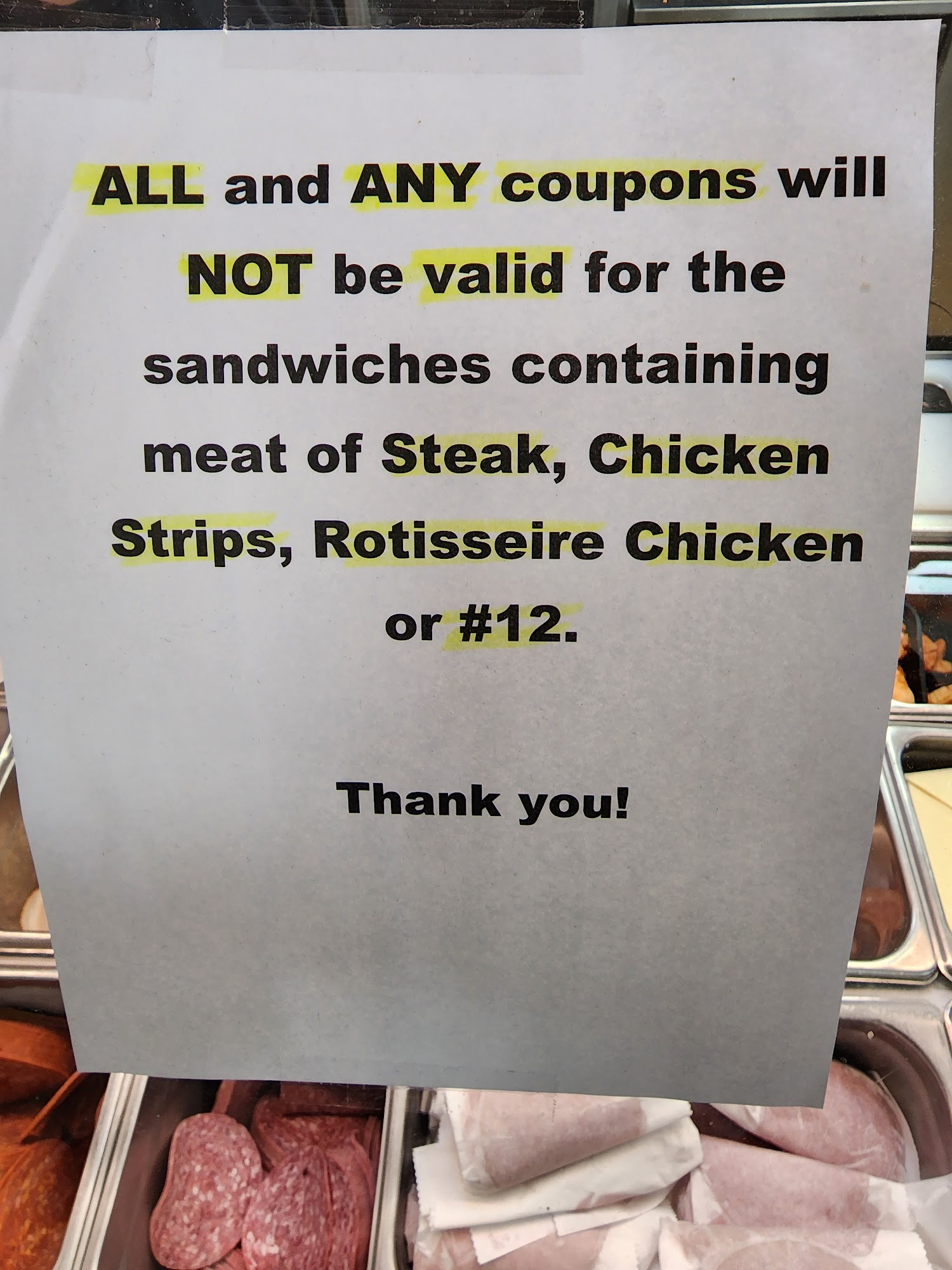 Subway Menu