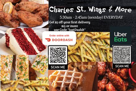 Charles st. Wings & more Menu