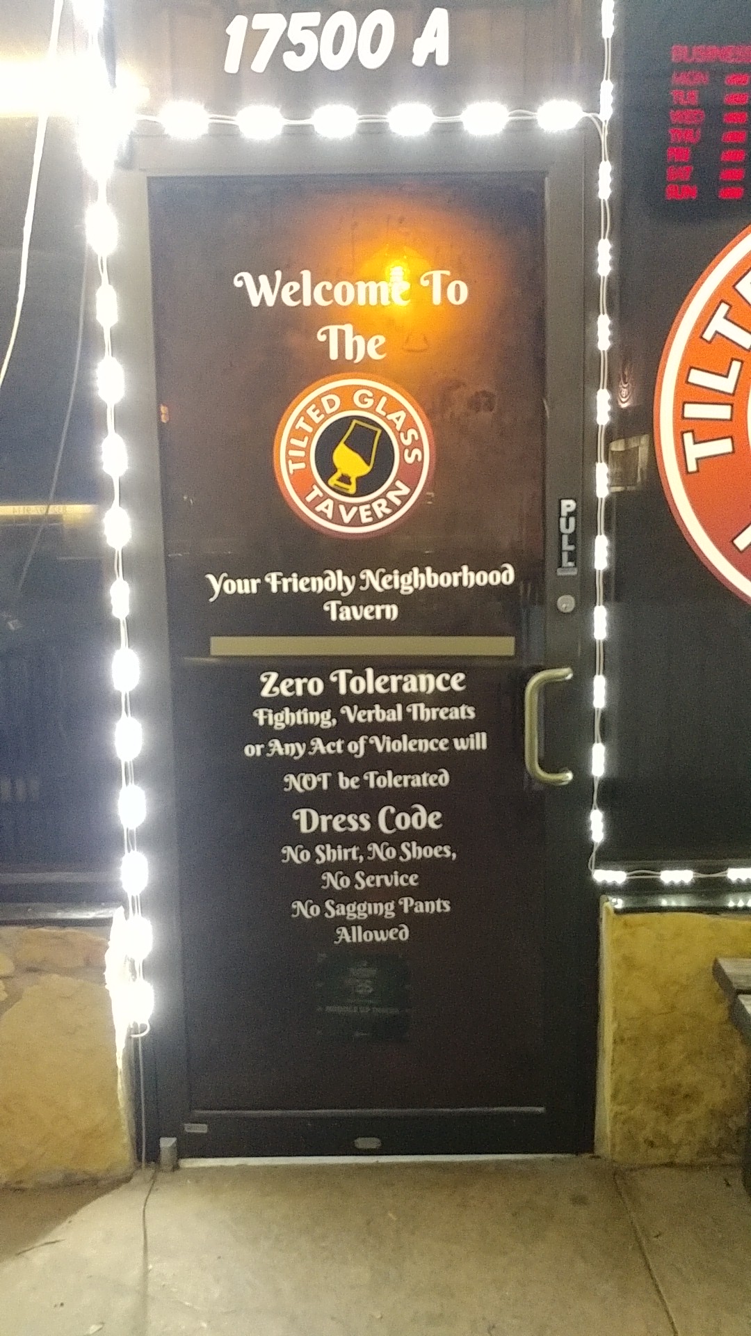 Tilted Glass Tavern Menu