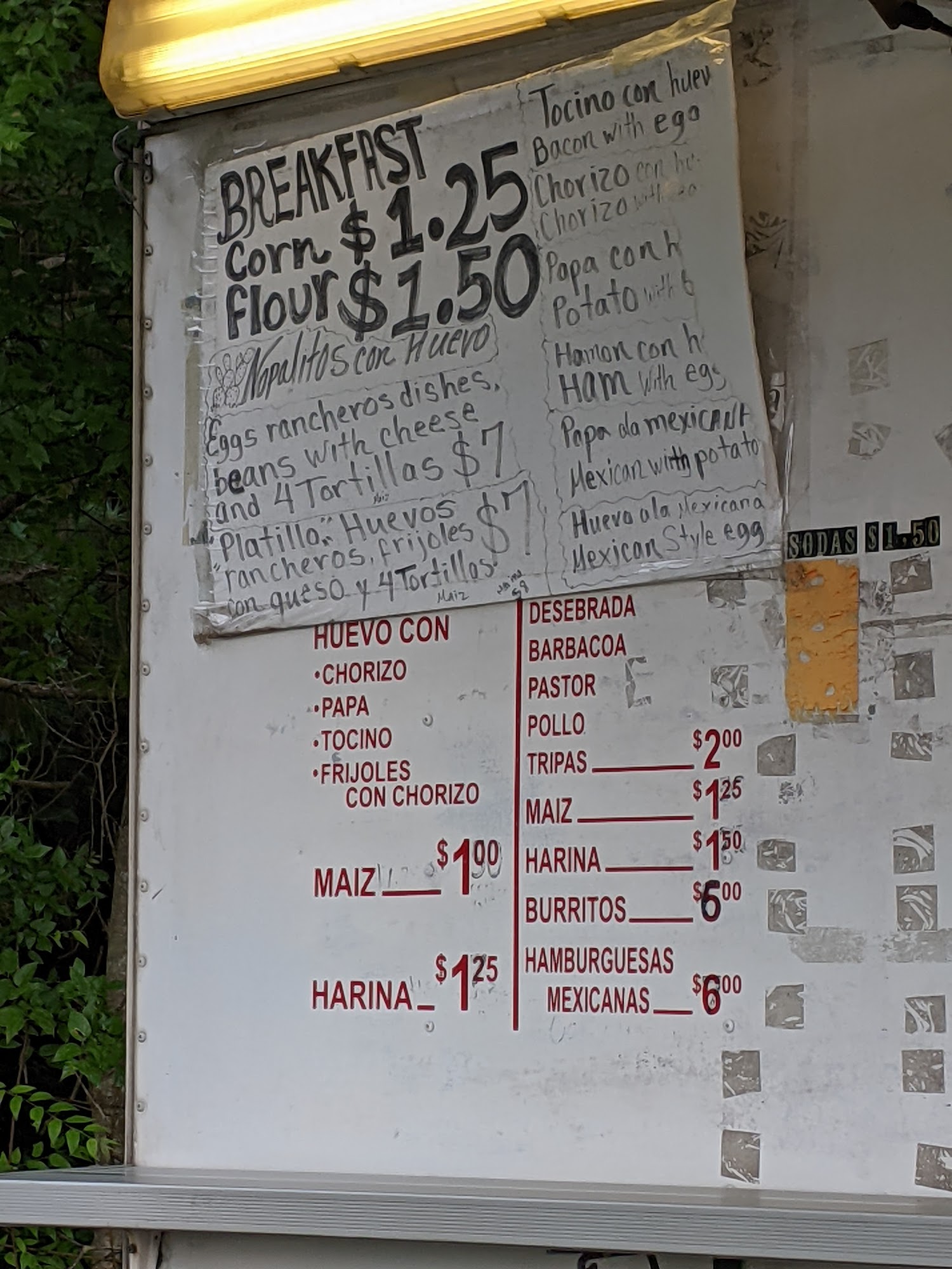 Tacos la Plazita Menu