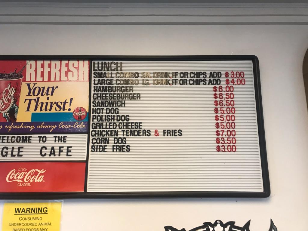 Eagle Café on the Parkway Menu