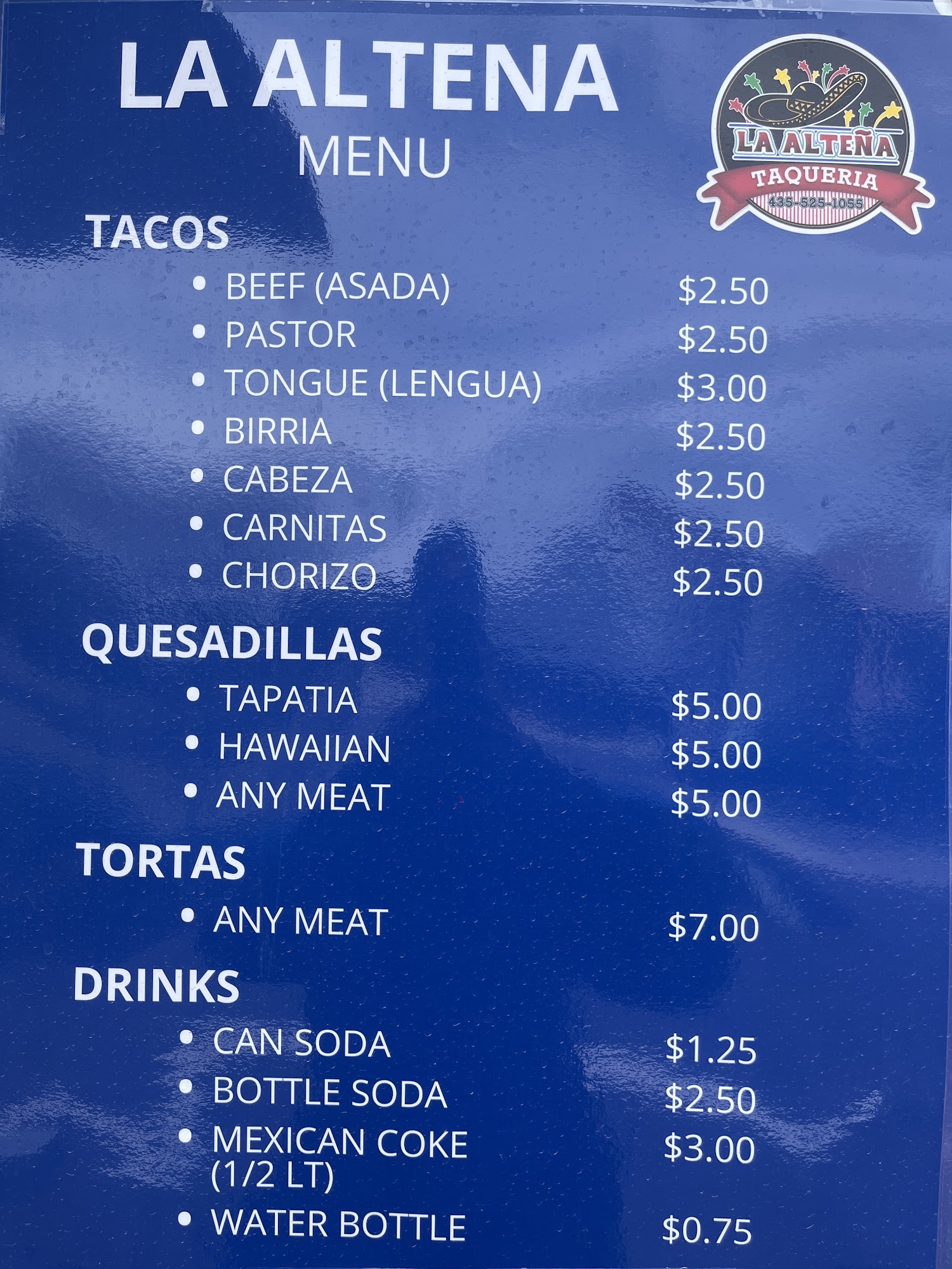 La Alteña Taqueria Menu